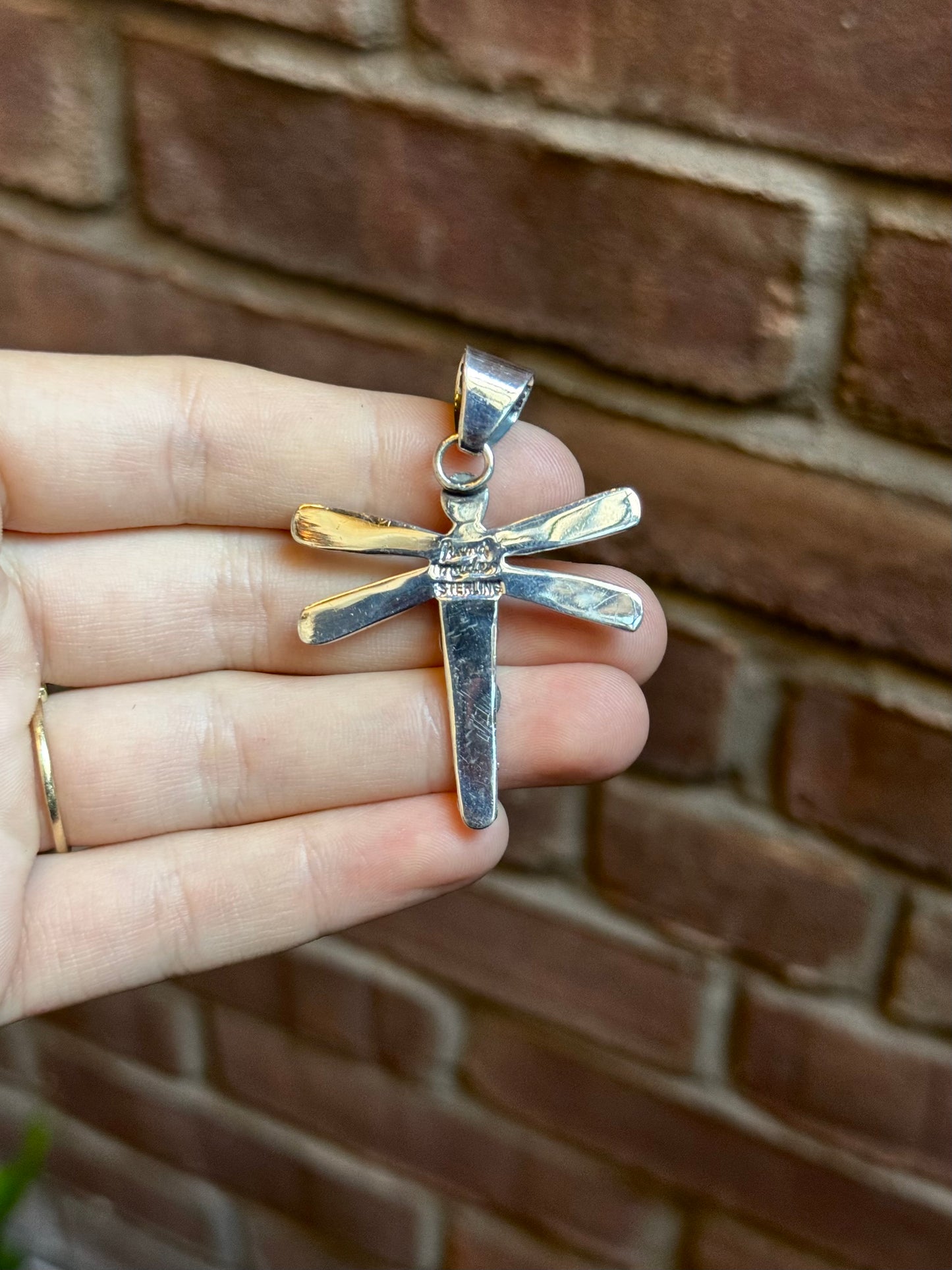 Pink Conch Dragonfly Pendant | 925 Sterling Silver C398