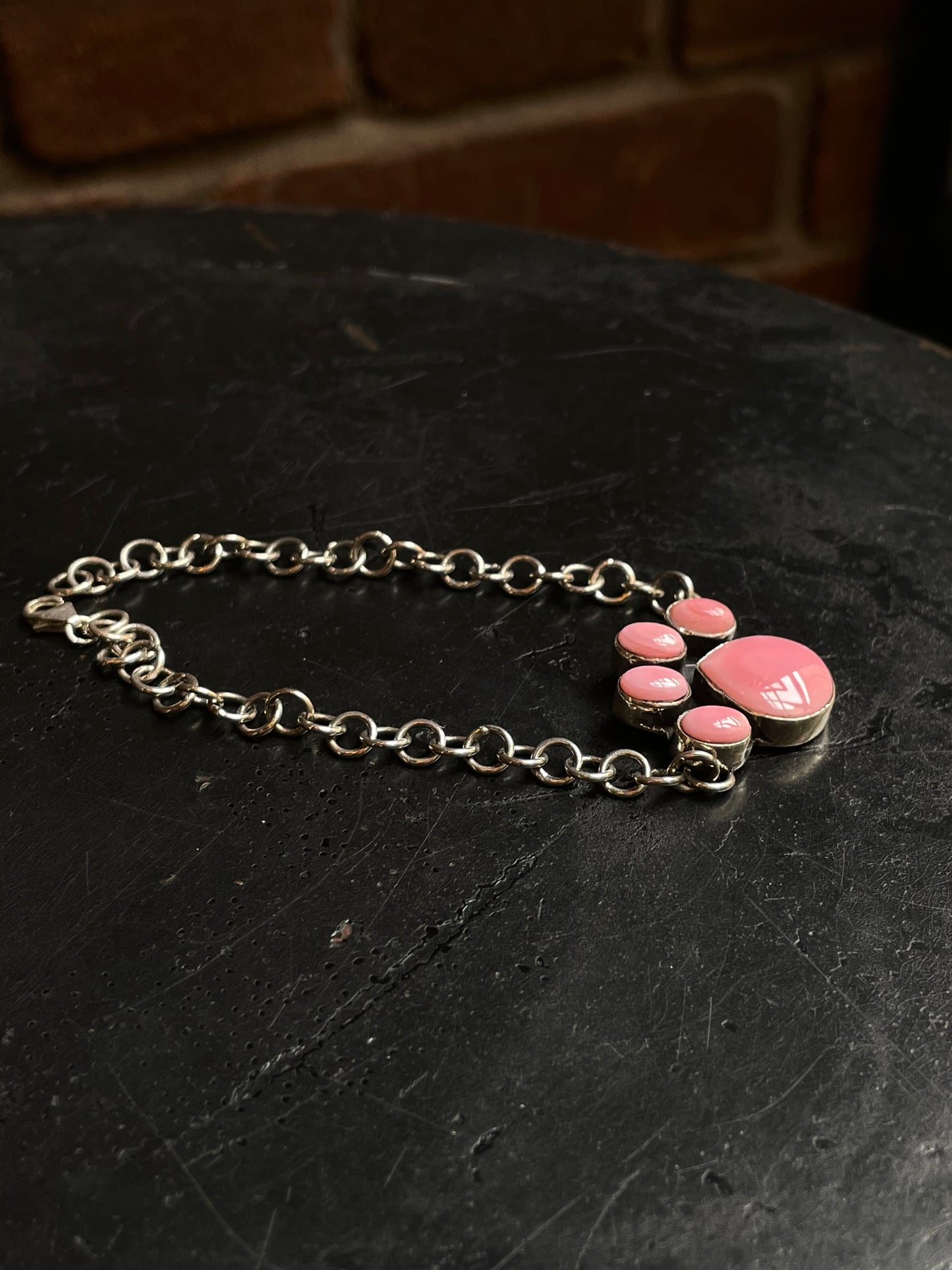 Pink Conch Paw Link Bracelet | 925 Sterling Silver E102