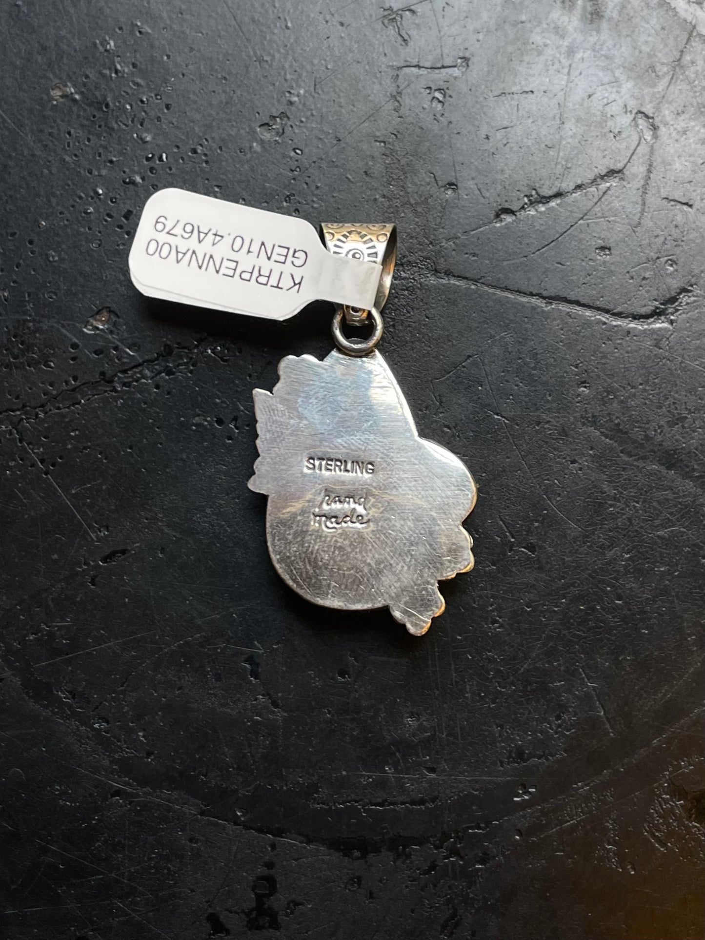 Kingman Turquoise Butterfly and Leaf Pendant | Sterling Silver | A679
