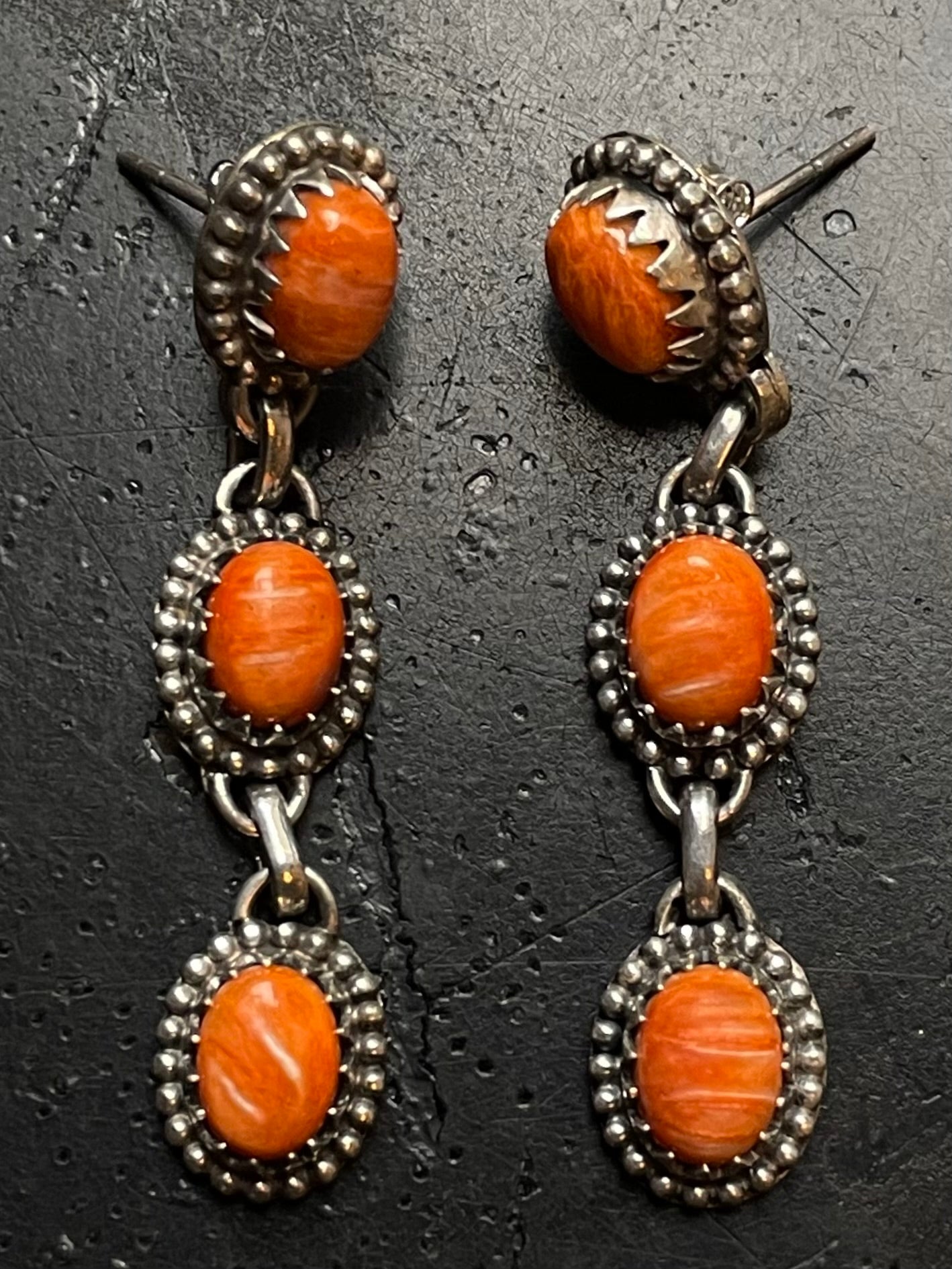 Spiny Oyster Dangle Stud Earrings | 925 Sterling Silver G247