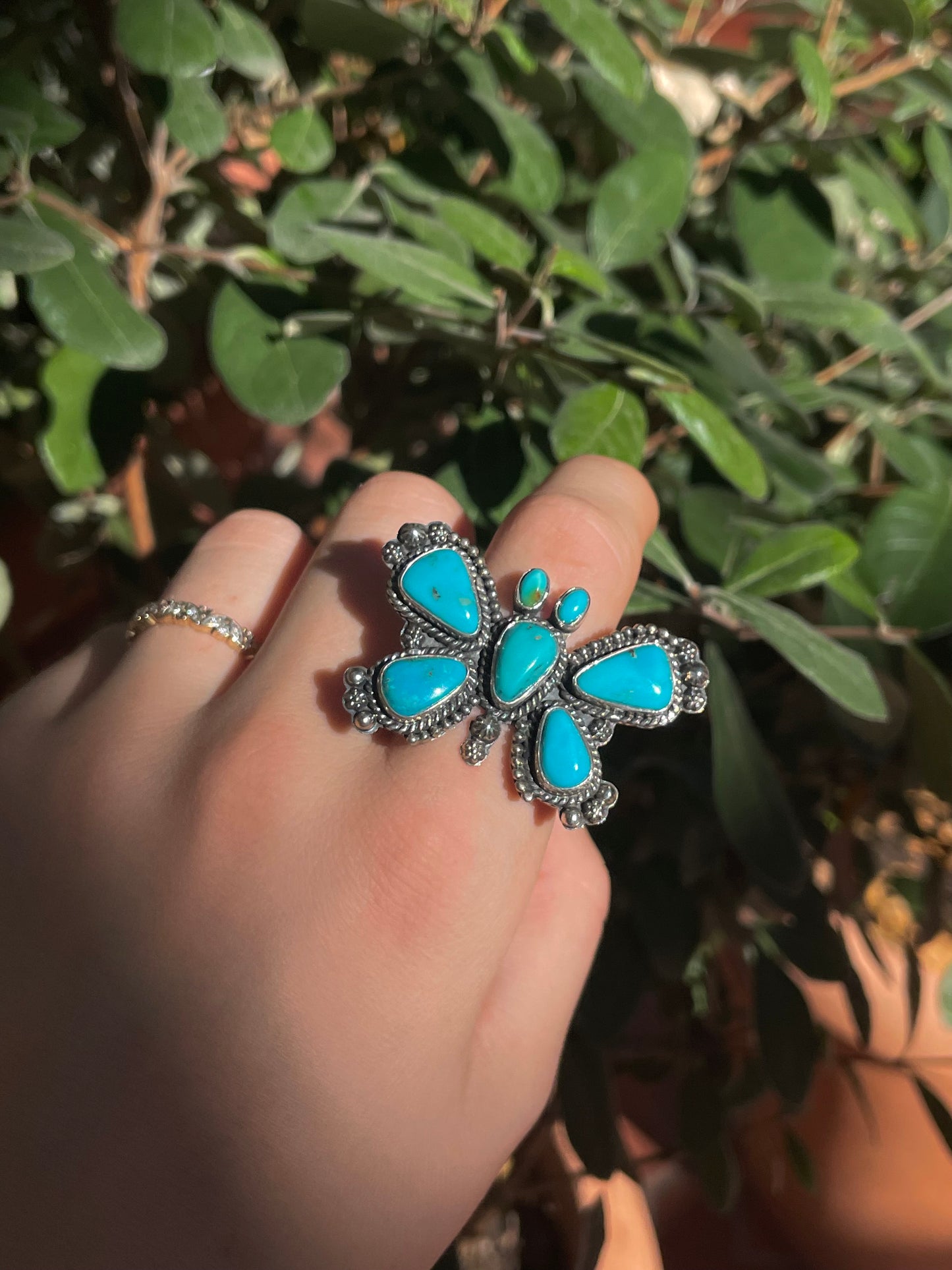Turquoise Butterfly Ring Size 9 | 925 Sterling Silver C852