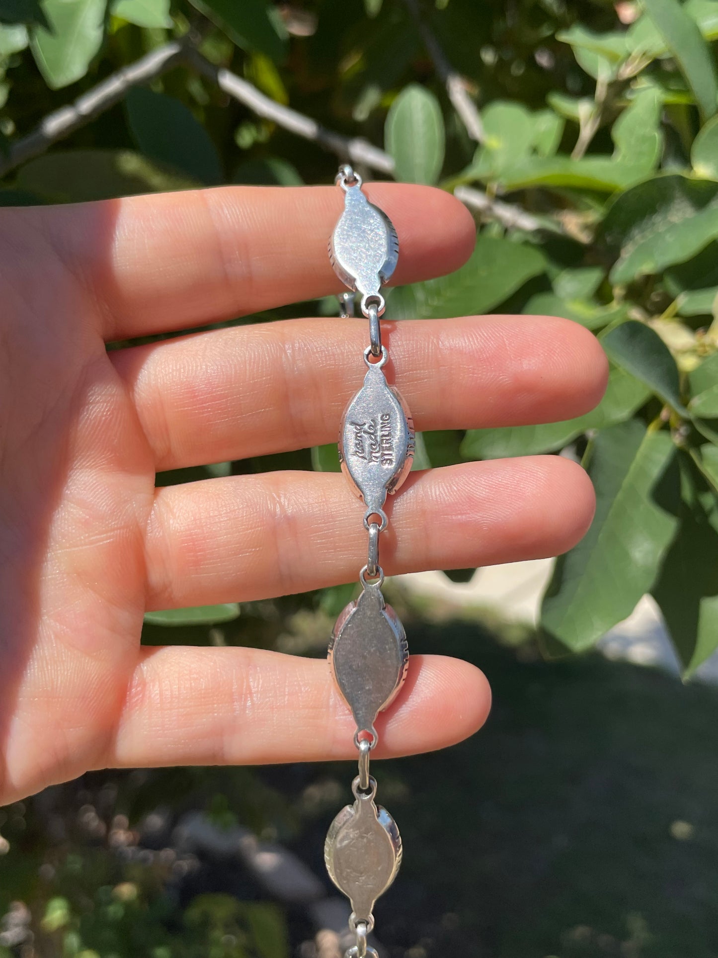 Kingman Turquoise Link Bracelet | Sterling Silver D137