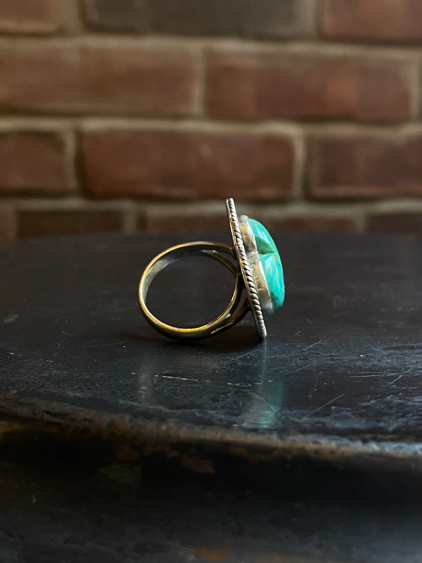 Turquoise Heart Ring Size 9 | Sterling Silver E862