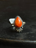 Spiny Oyster Teardrop Ring | Sterling Silver | Size 9 | A734