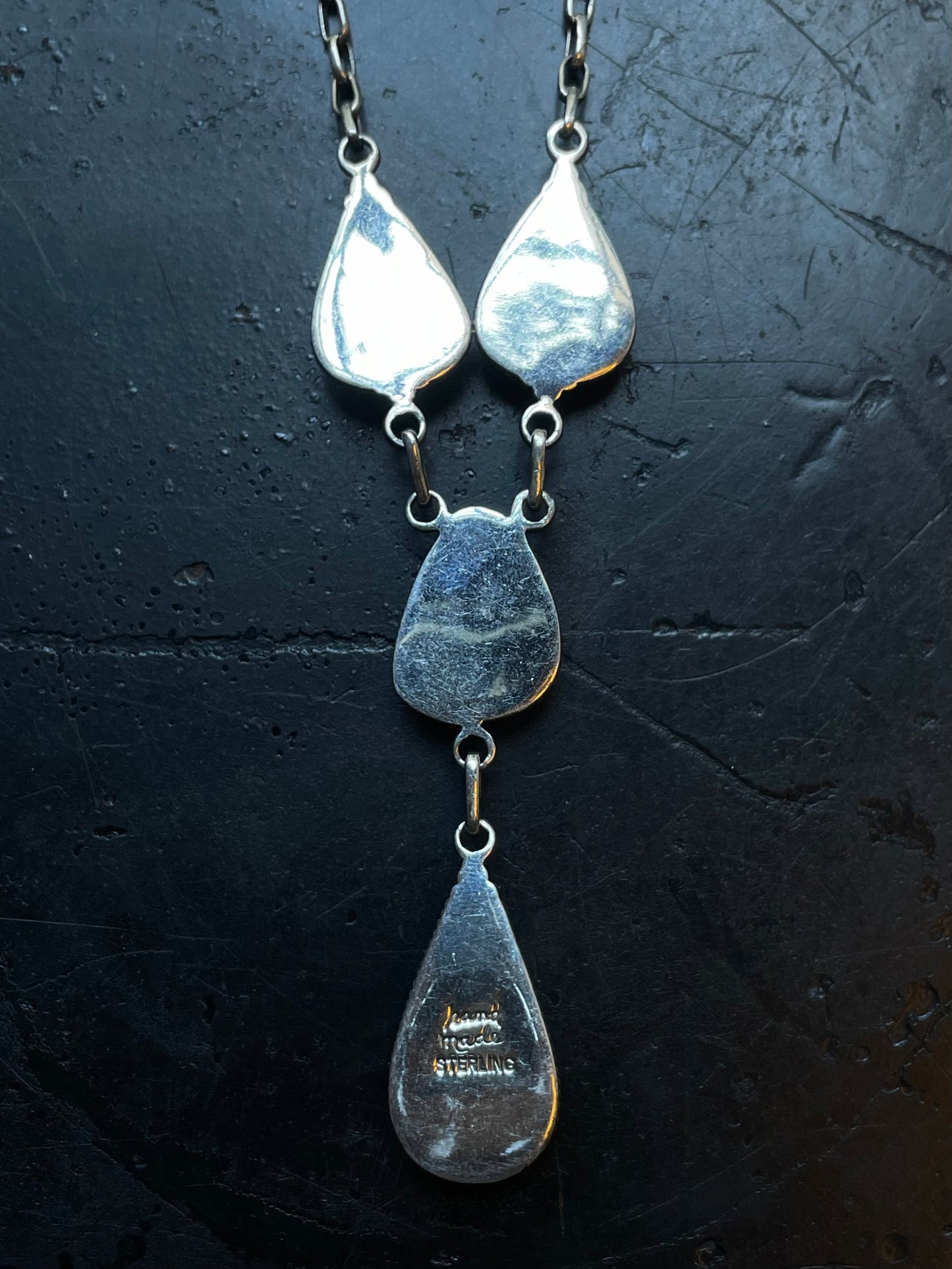 Kingman Turquoise Lariat Necklace | 925 Sterling Silver E351