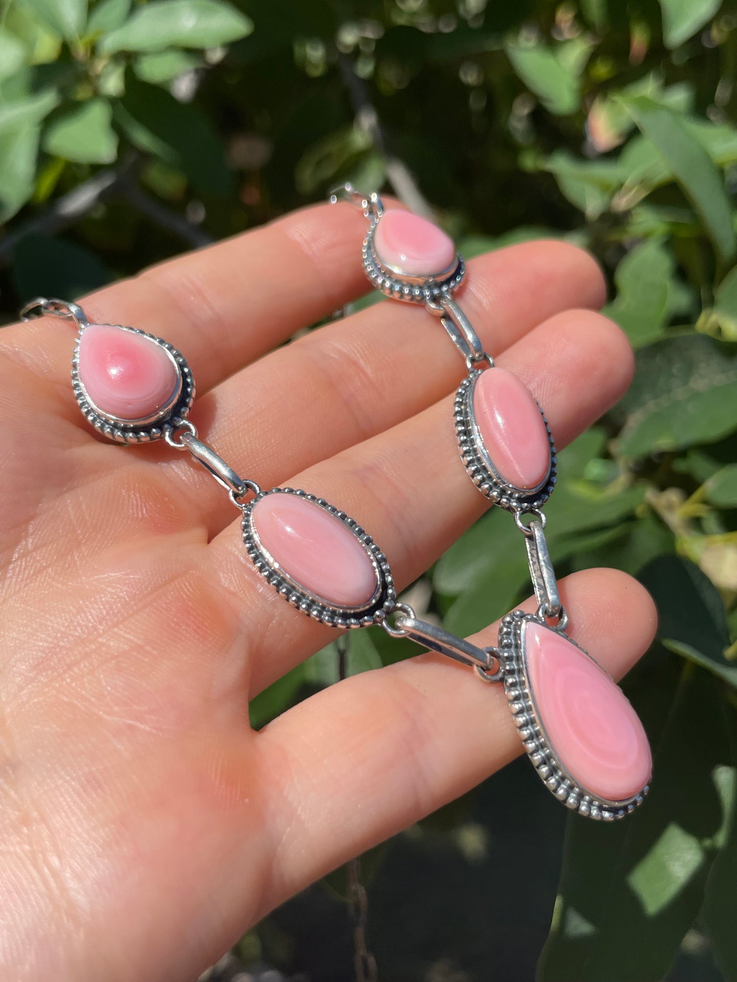 Pink Conch Drop Necklace | Sterling Silver D124