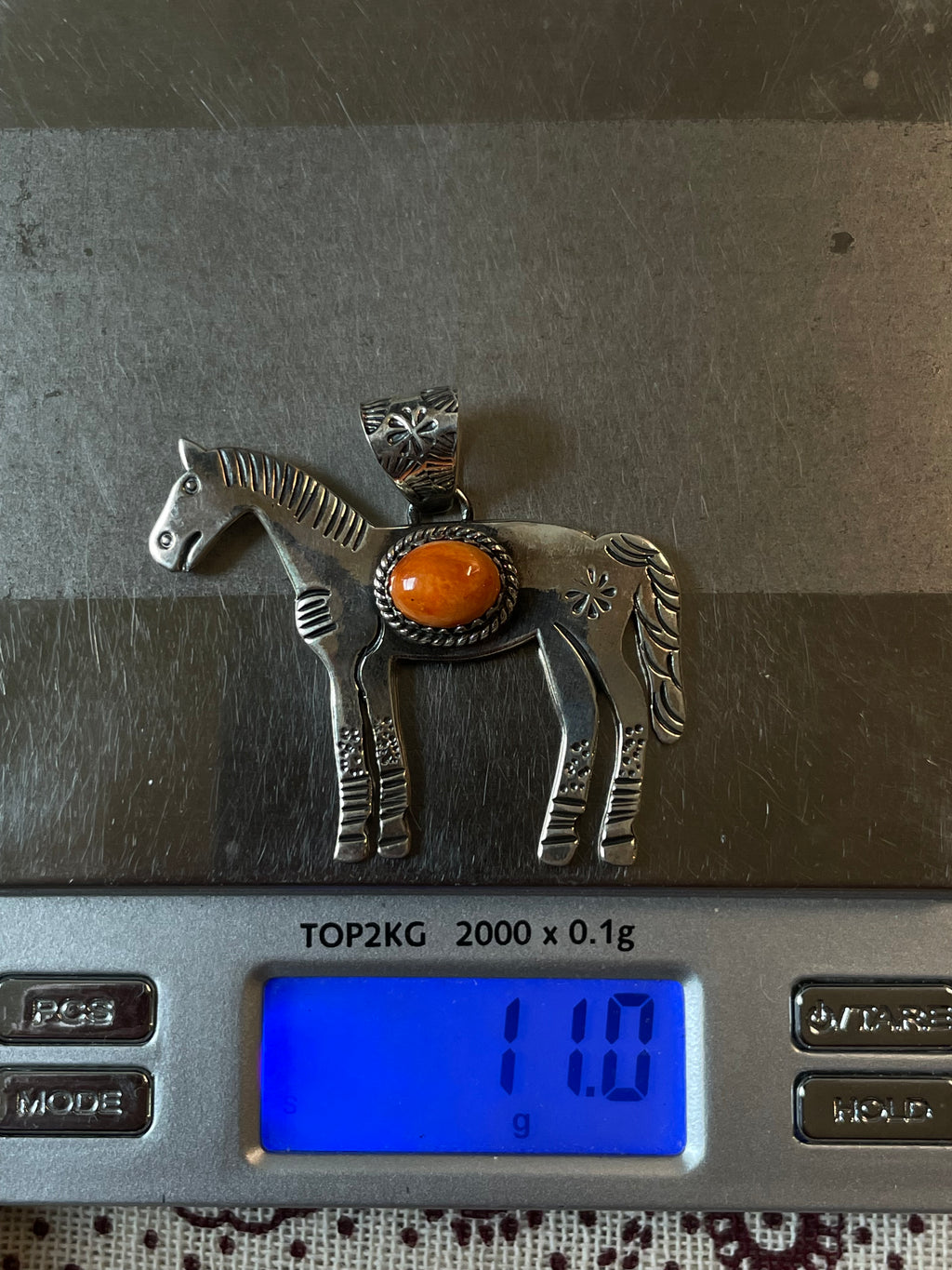 Spiny Oyster Horse Pendant | 925 Sterling Silver E268