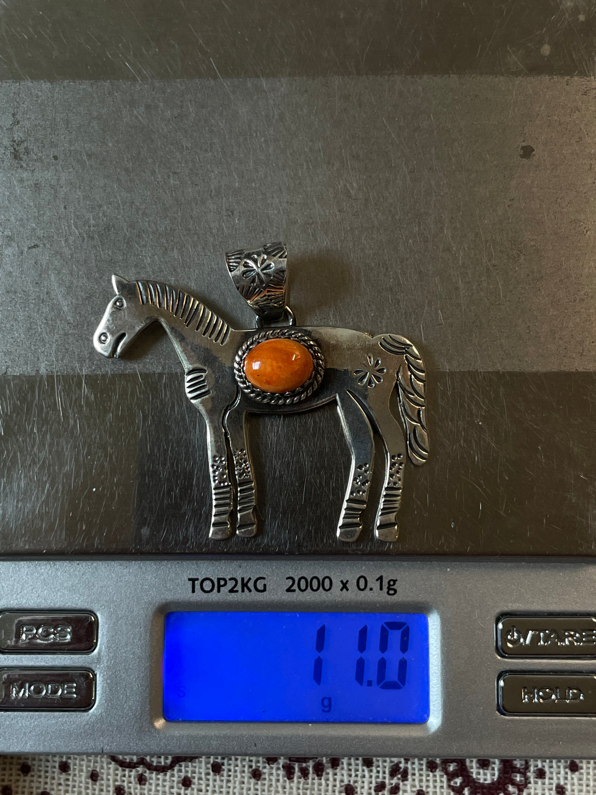 Spiny Oyster Horse Pendant | 925 Sterling Silver E268