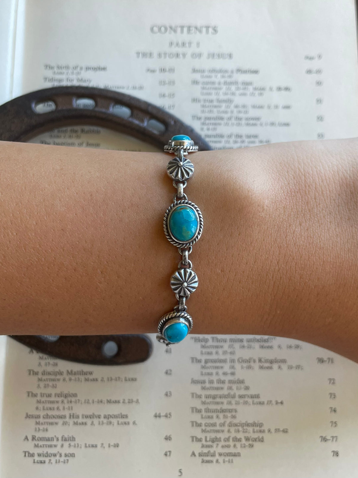 Turquoise Link Bracelet | 925 Sterling Silver G730