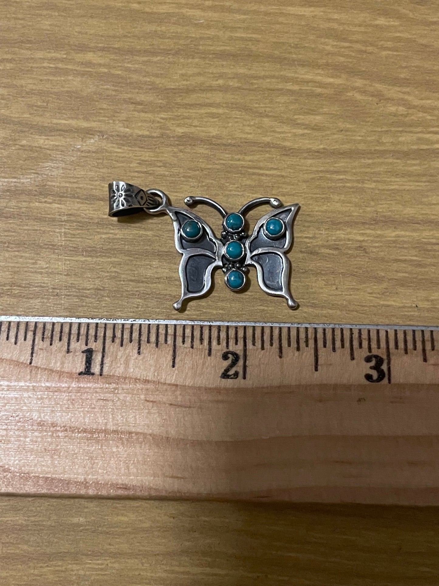 Turquoise Butterfly Pendant | Sterling Silver G415