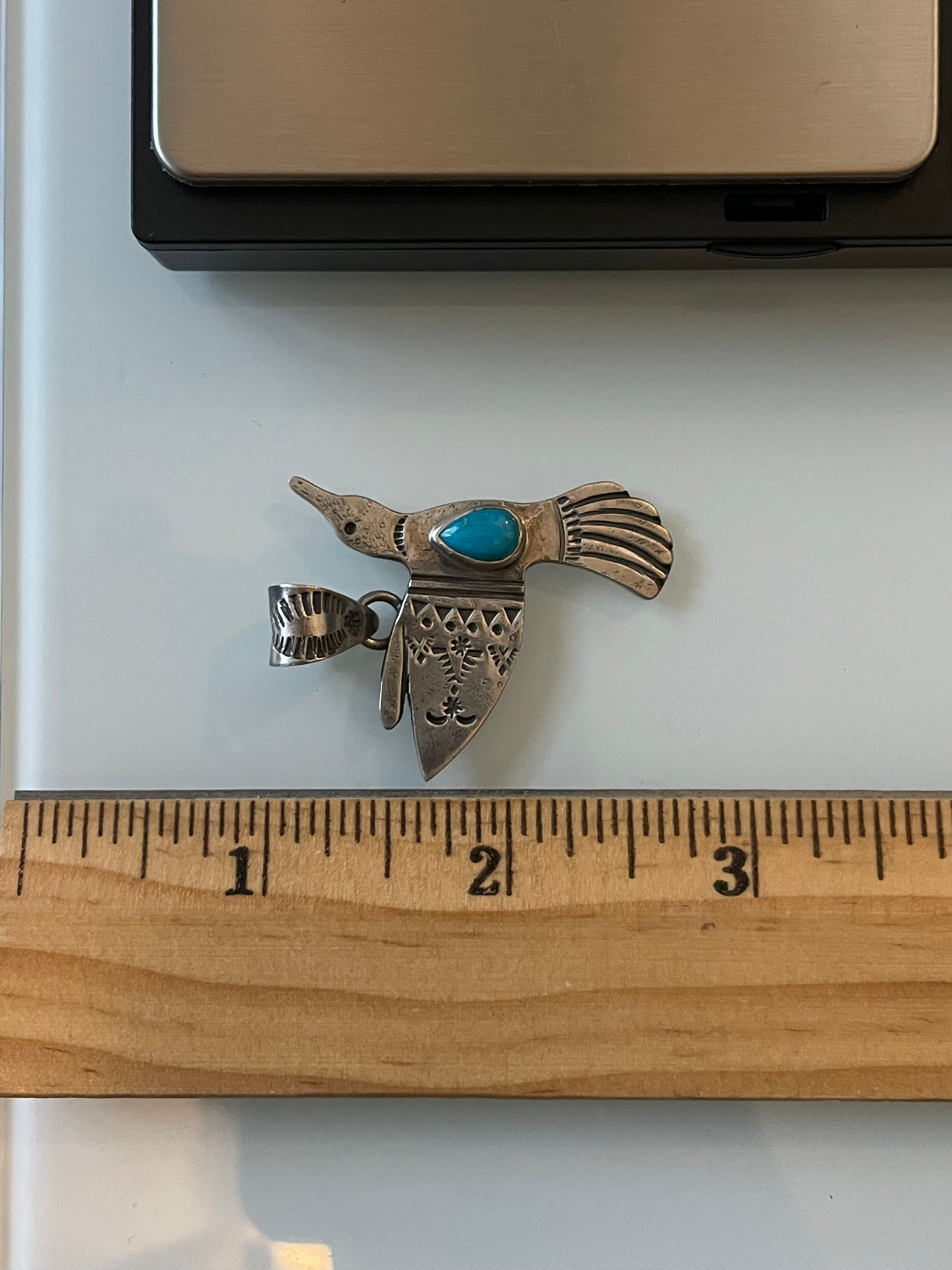 Turquoise Hummingbird Pendant | 925 Sterling Silver E516