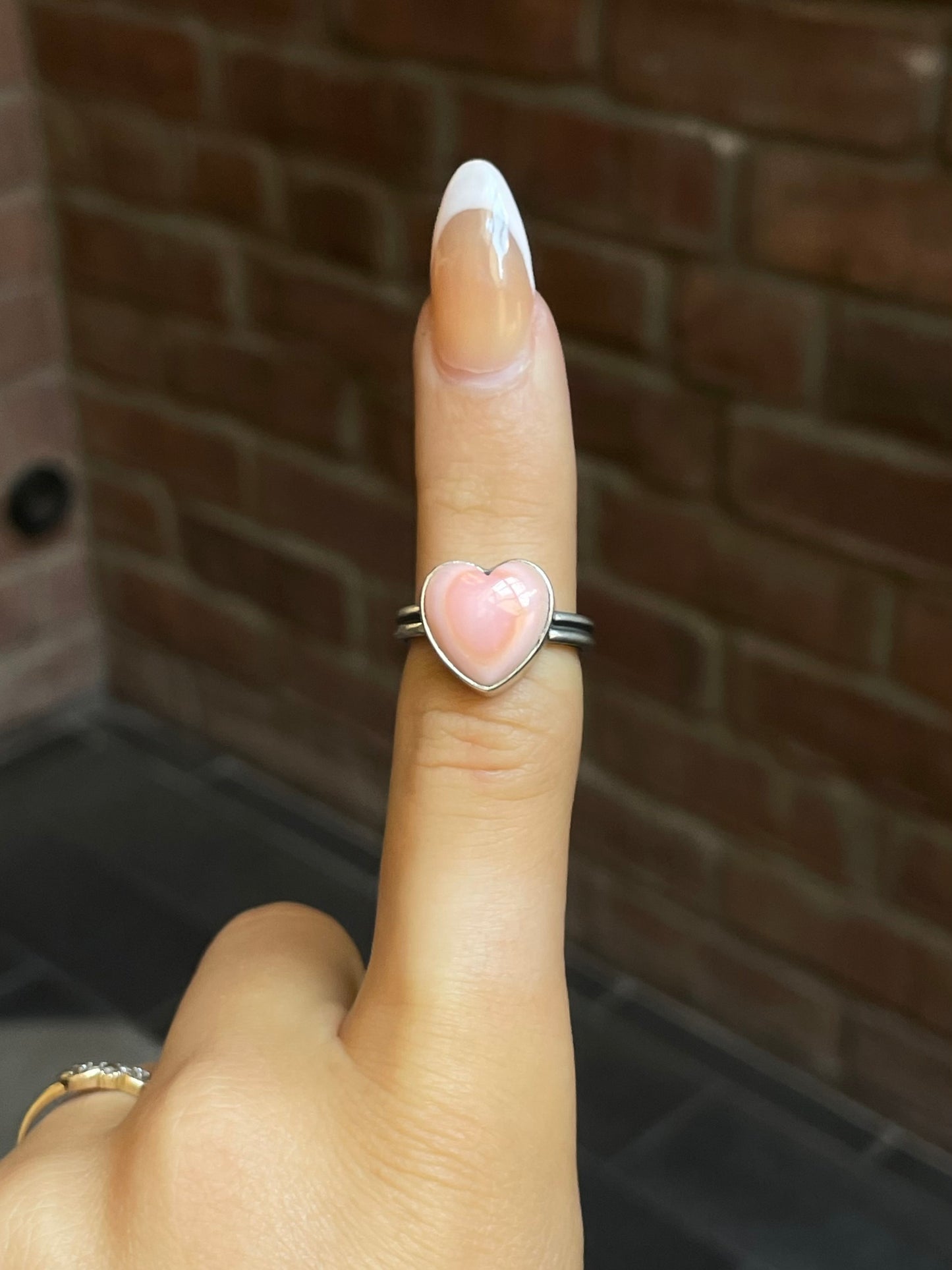 Pink Conch Heart Ring Size 6 | Sterling Silver E920