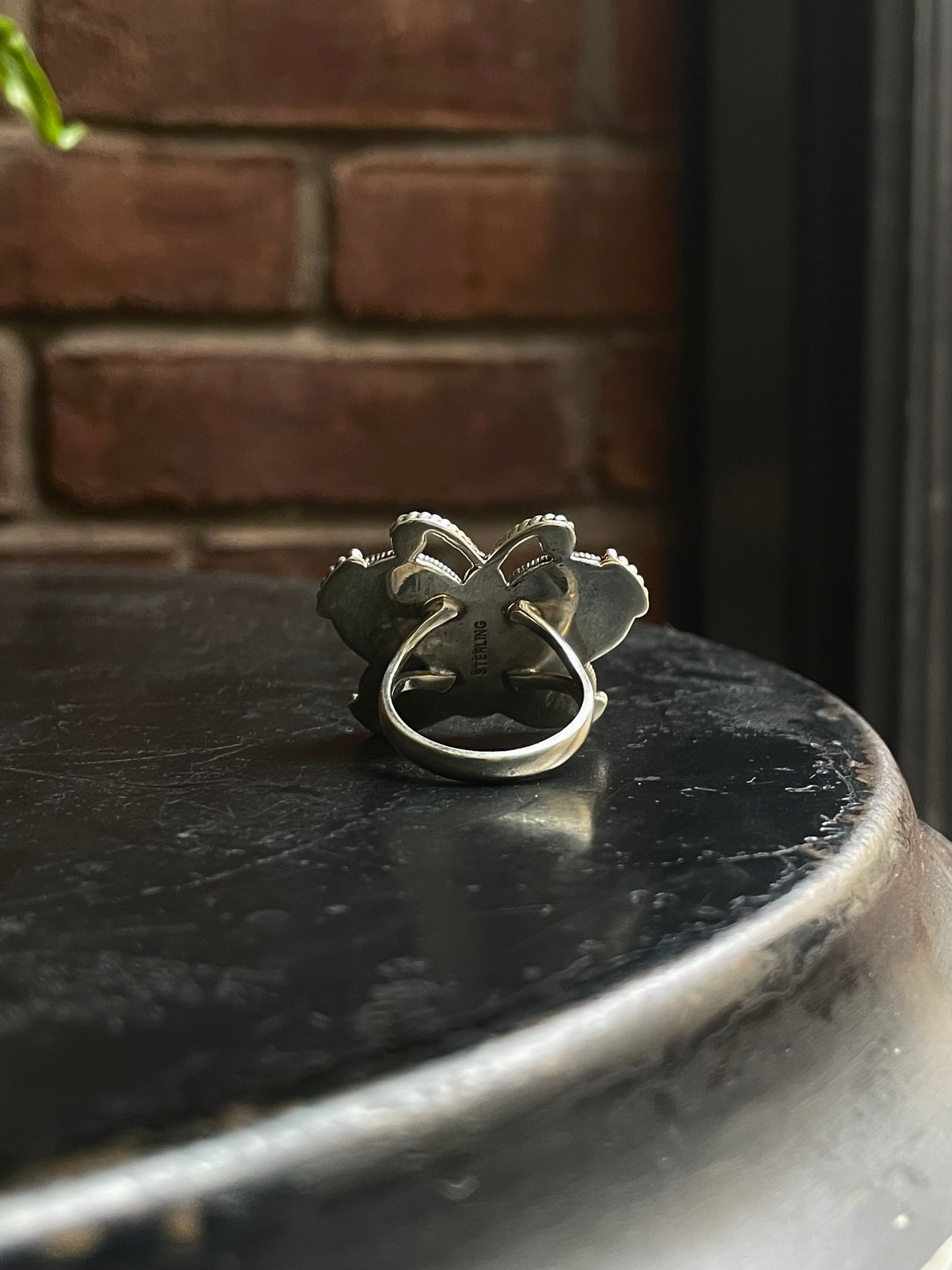 Pink Conch Butterfly Ring | 925 Sterling Silver | Size 9 E294