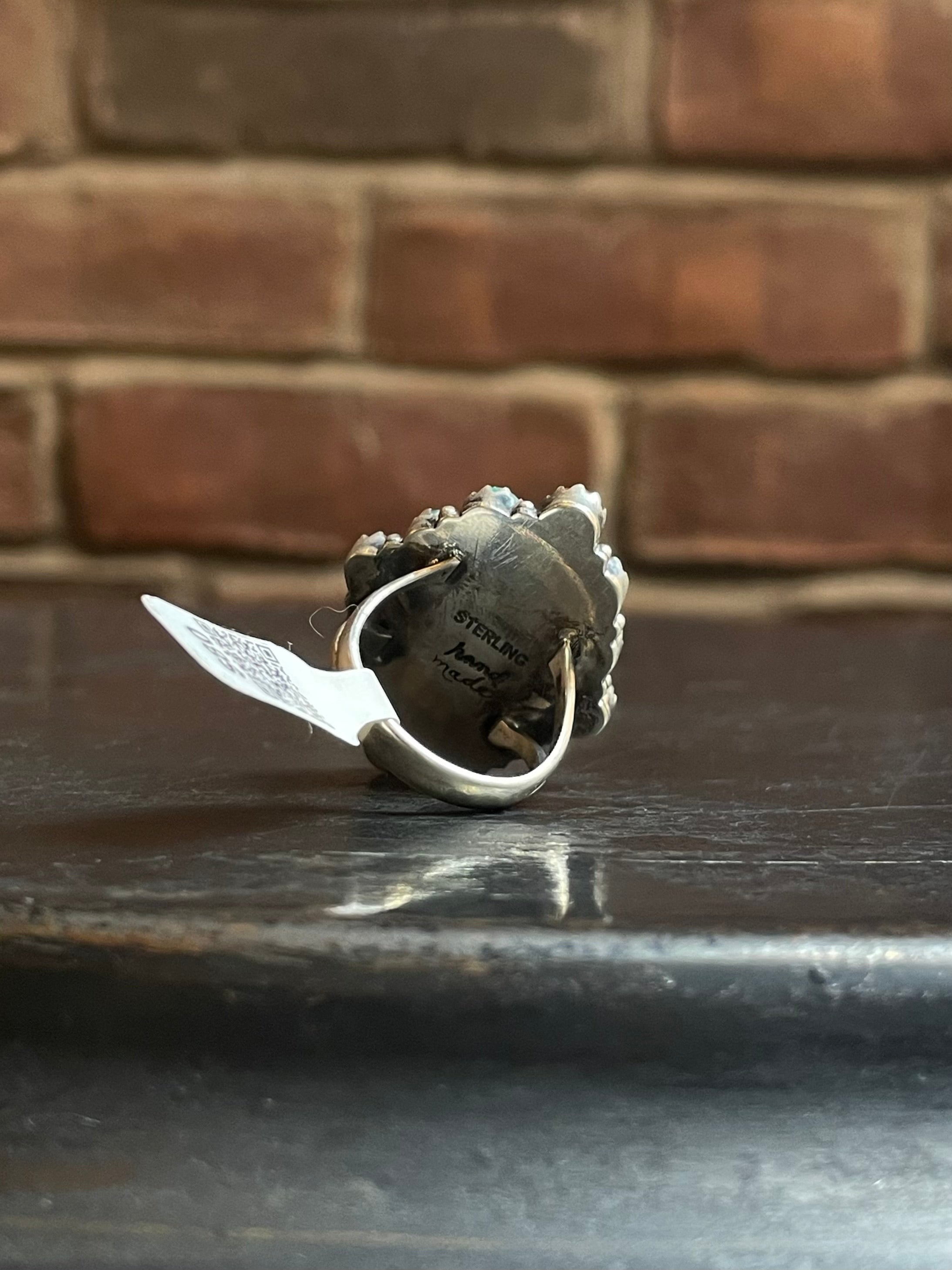 Pink Conch Oval Cluster Ring | Sterling Silver | Size 7 | A395