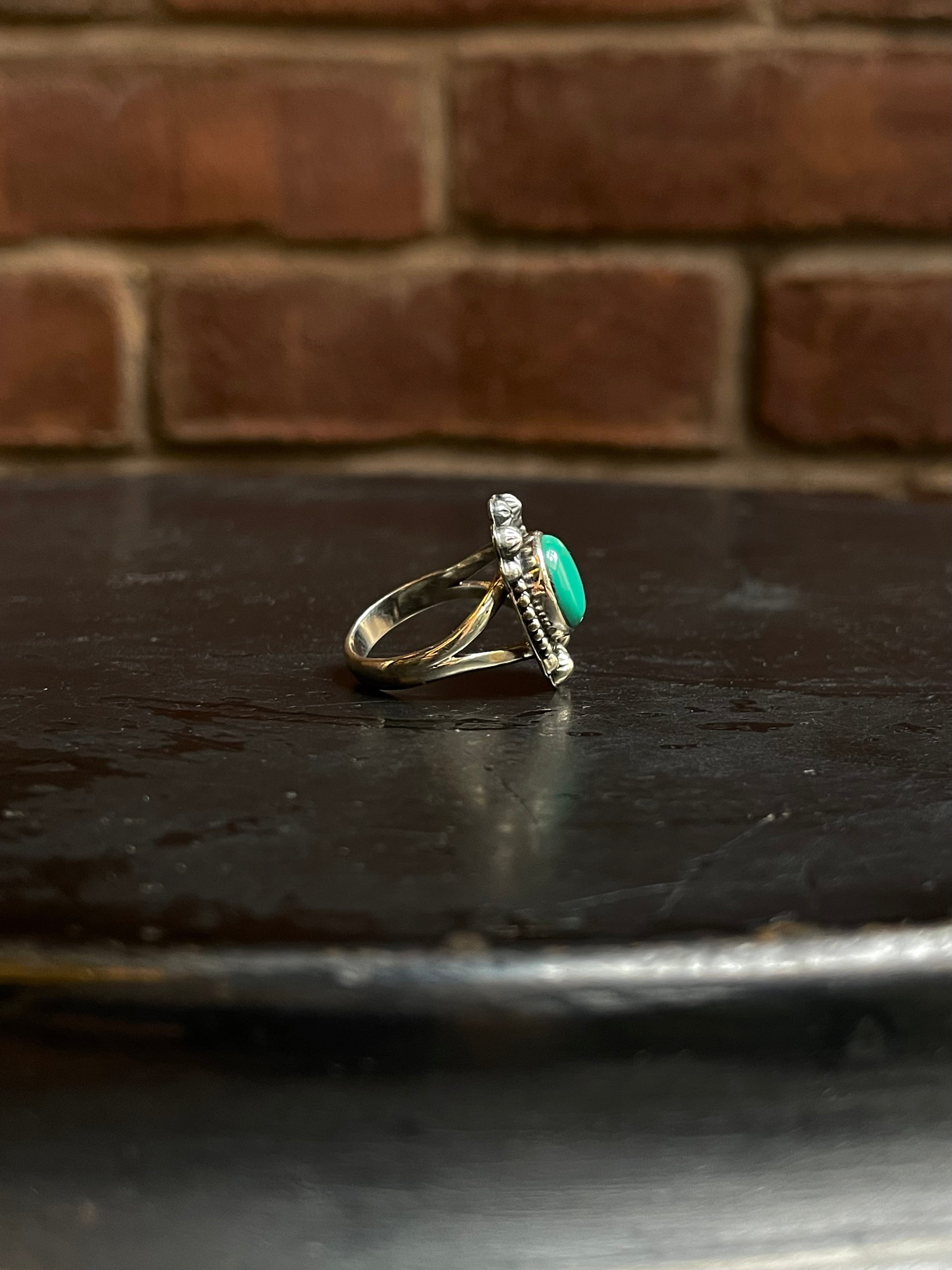 Kingman Turquoise Ring Size 7 | 925 Sterling Silver Southwest E157