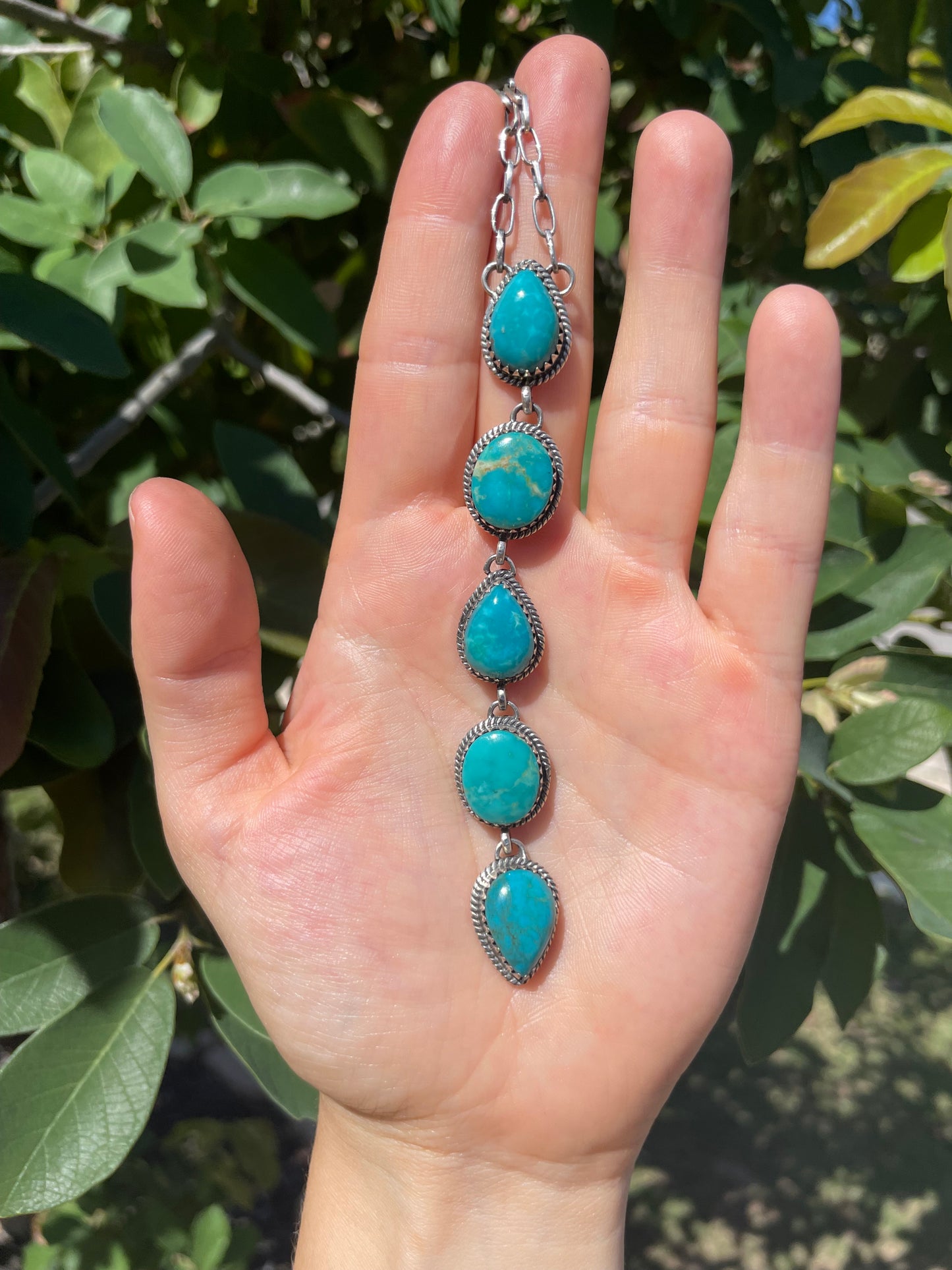 Kingman Turquoise Drop Necklace | Sterling Silver D130
