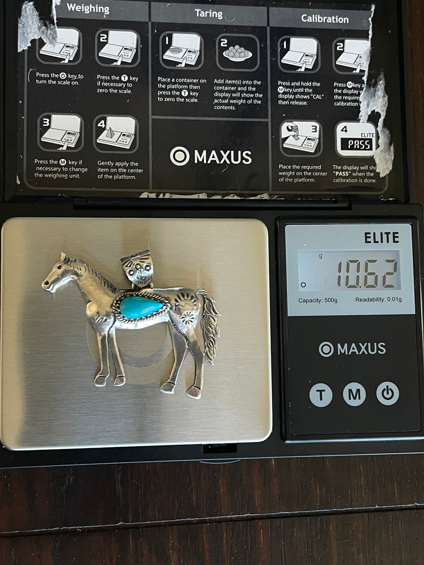 Turquoise Horse Pendant | 925 Sterling Silver E711