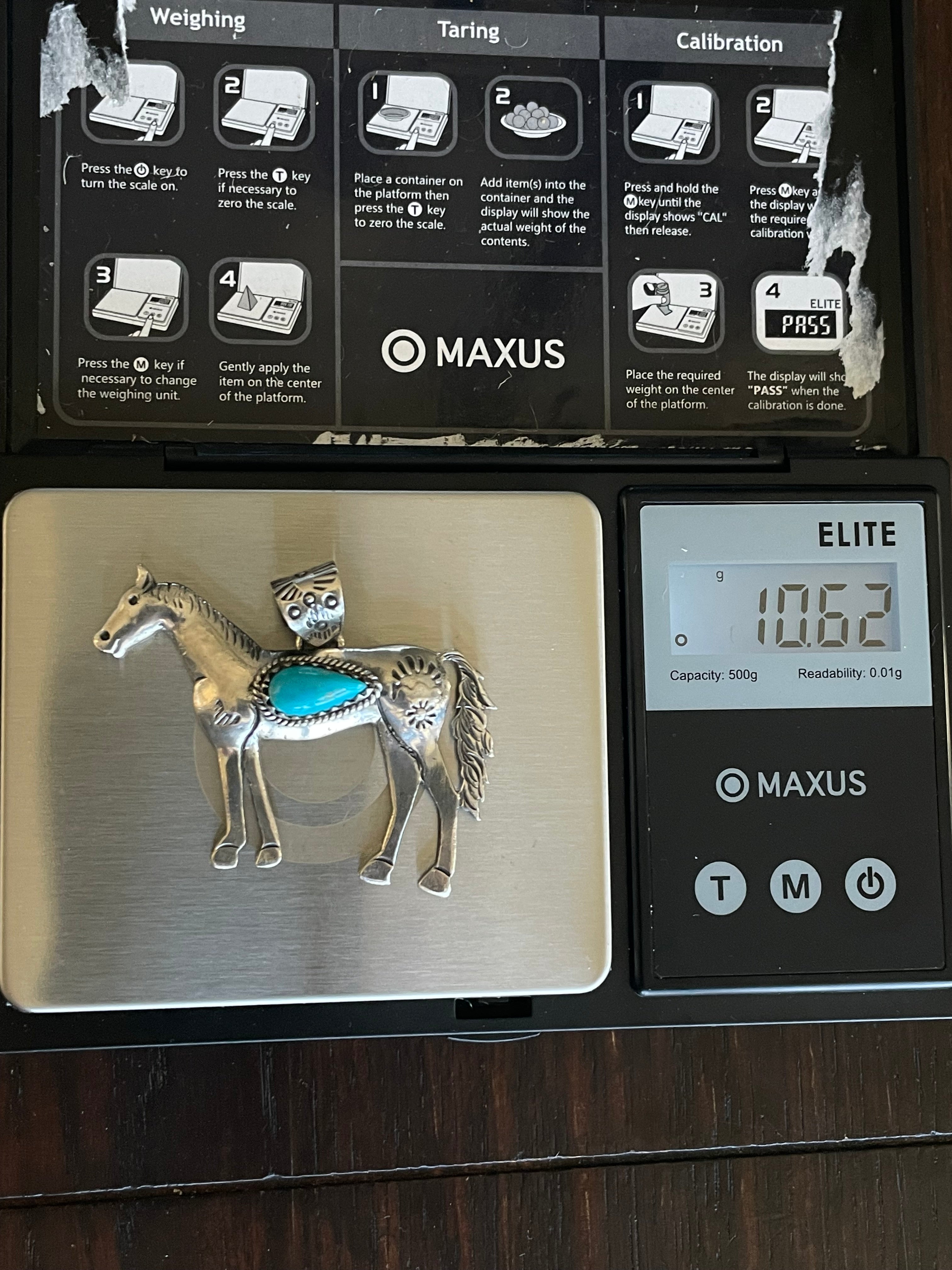 Turquoise Horse Pendant | 925 Sterling Silver E711
