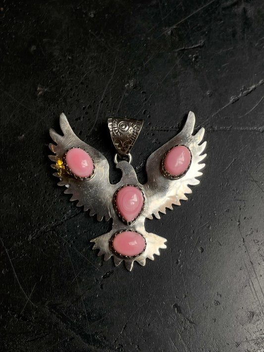 Pink Conch Bird Pendant | 925 Sterling Silver C990