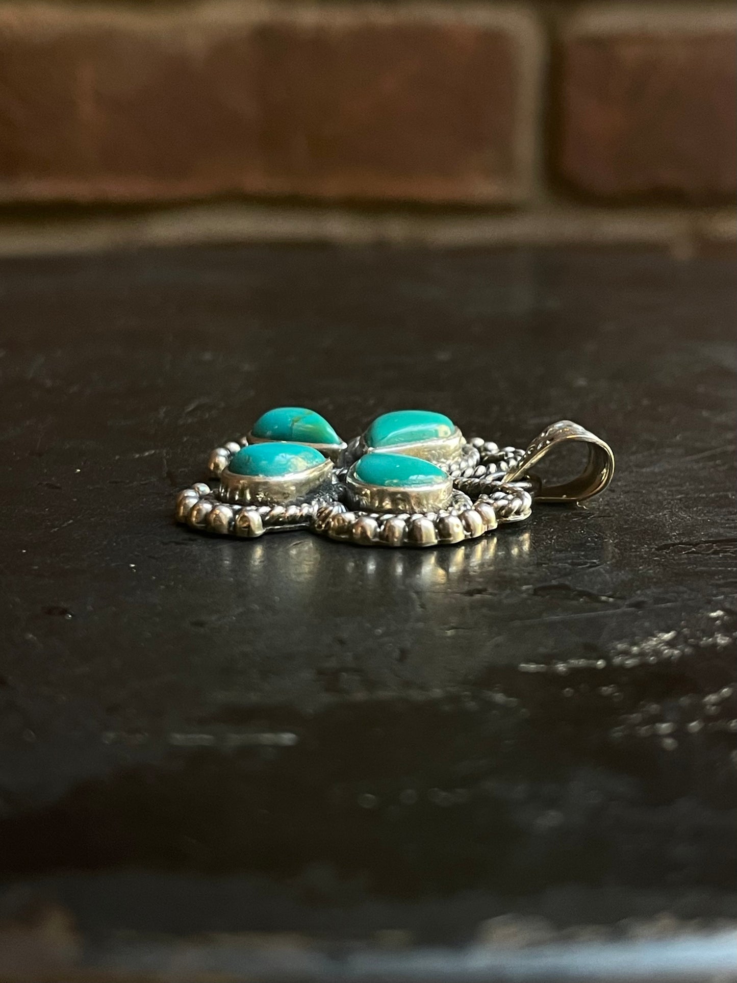 Kingman Turquoise Butterfly Pendant | Sterling Silver G461