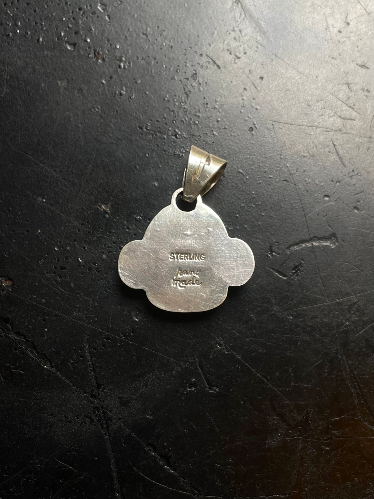 Turquoise Paw Print Pendant | Sterling Silver E706
