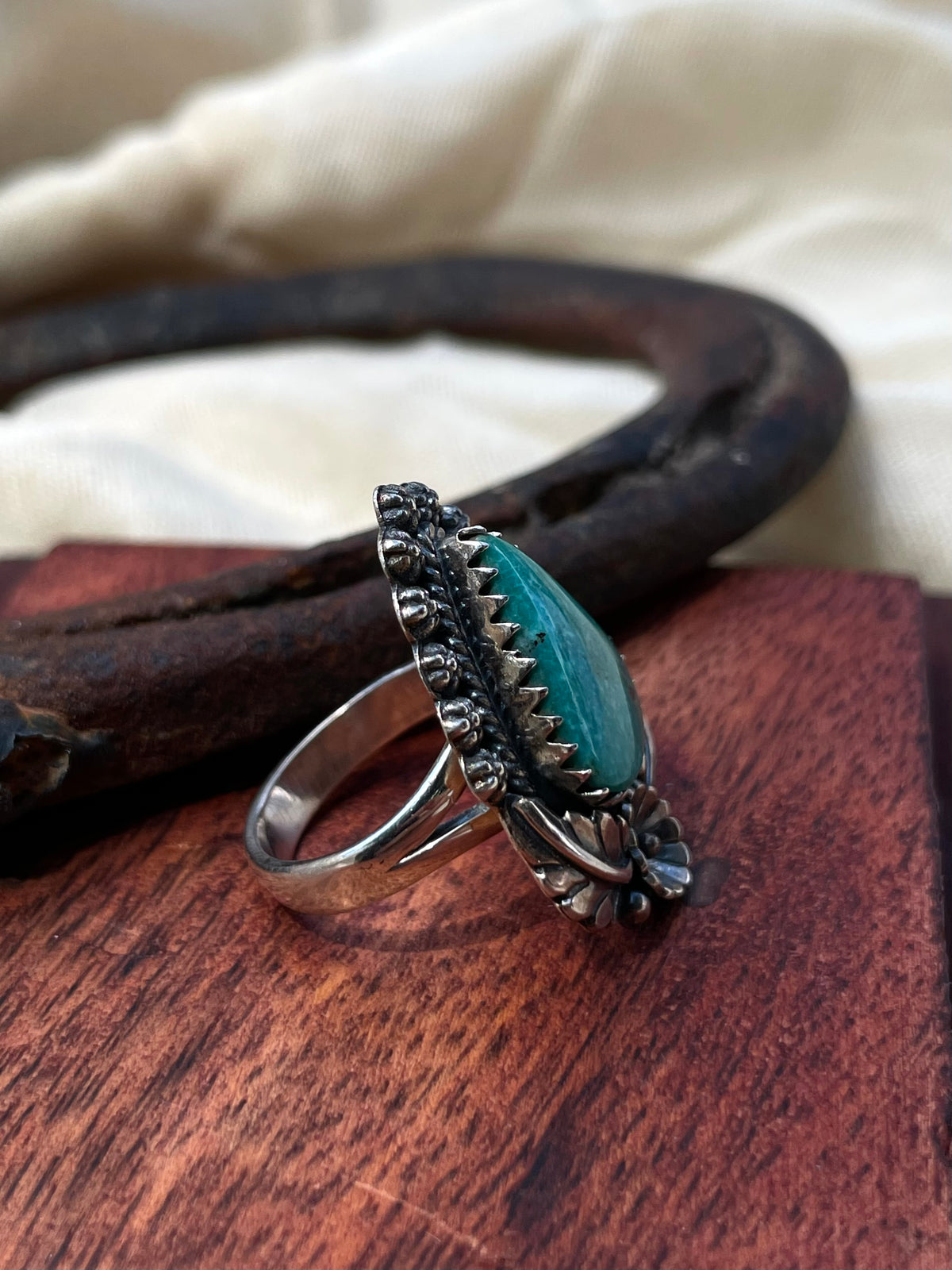 Turquoise Teardrop Ring Size 6 | 925 Sterling Silver C932