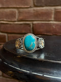 Turquoise Oval Cuff | Sterling Silver | A847