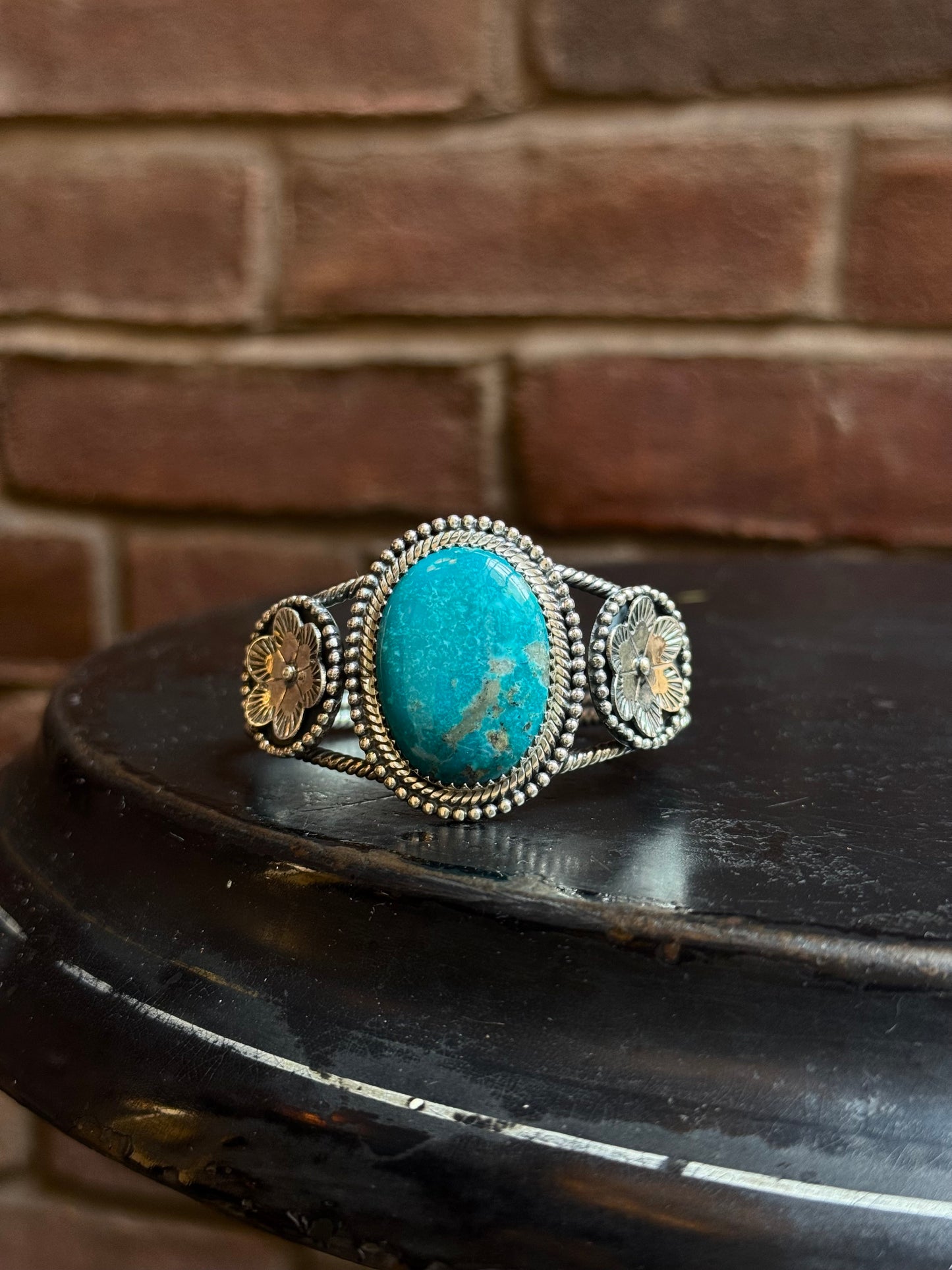 Turquoise Oval Cuff | Sterling Silver | A847