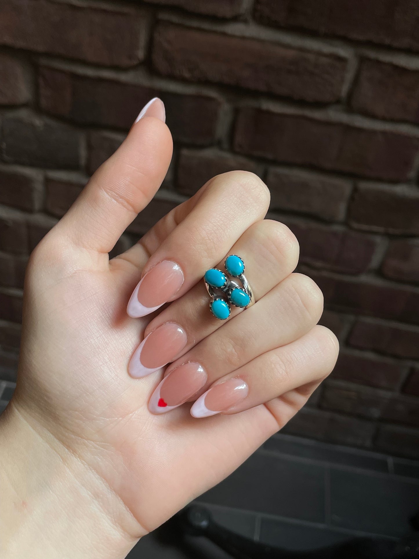 Kingman Turquoise 4 Stone Ring Size 8.5 | 925 Sterling Silver E742