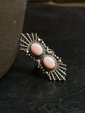 Pink Conch 2 Stone Ring | 925 Sterling Silver | Size 6 E300