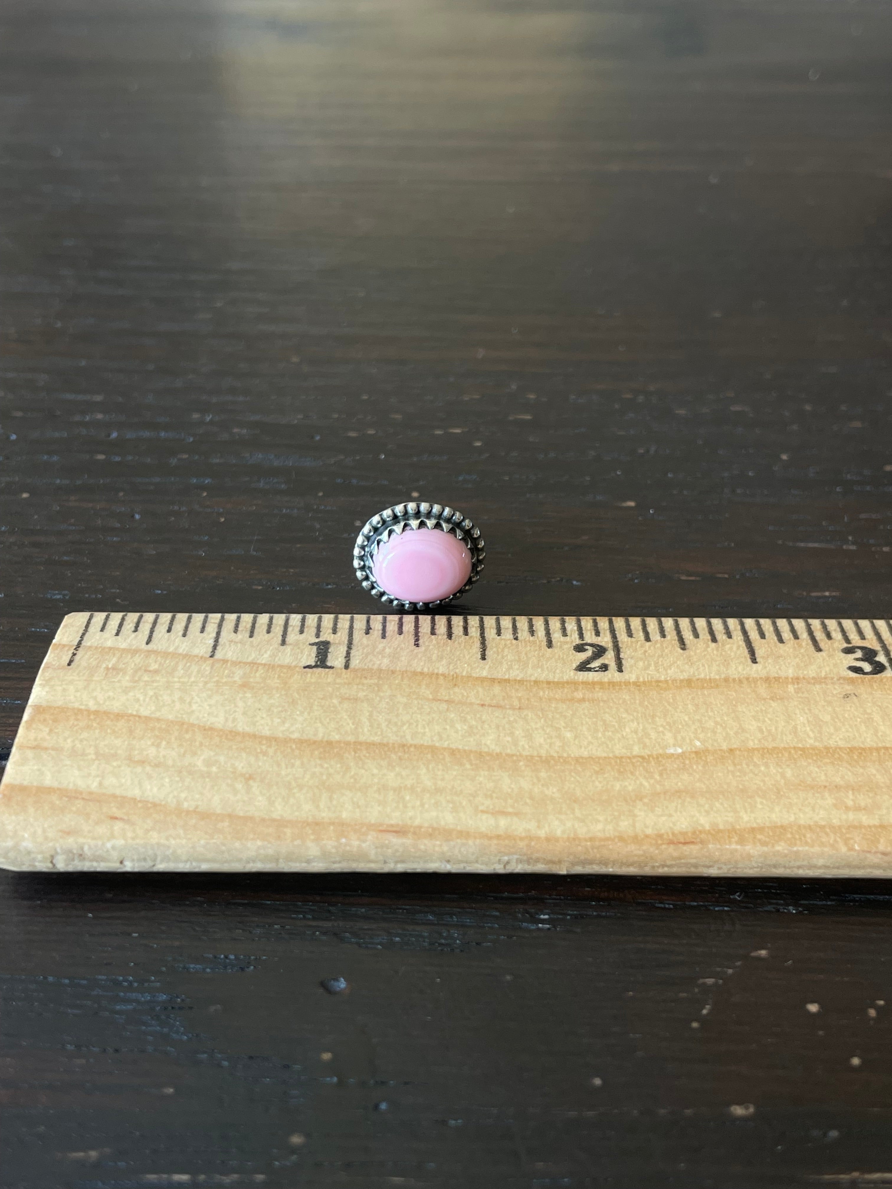 Pink Conch Stud Earrings | 925 Sterling Silver E791