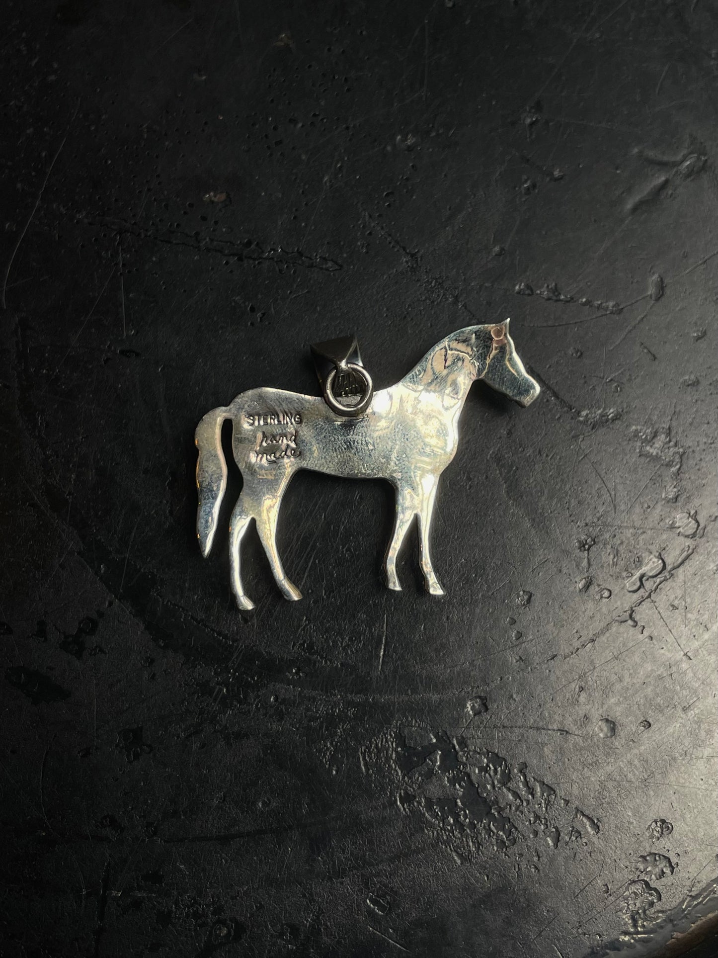 Pink Conch Horse Pendant | 925 Sterling Silver E261