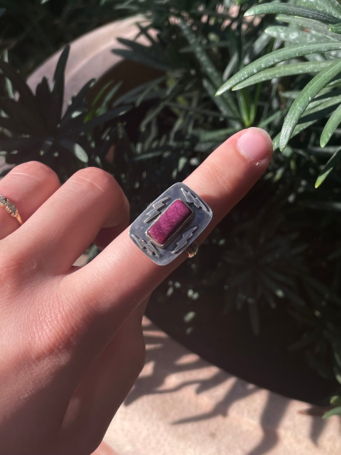 Purple Spiny Oyster Ring Size 9.5 | 925 Sterling Silver Southwestern Style C883