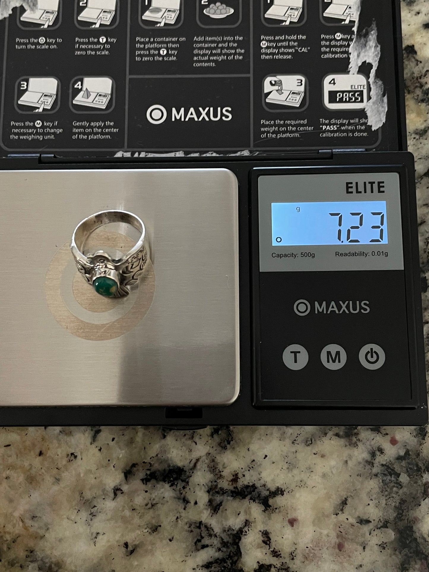 Kingman Turquoise Thunderbird Ring | 925 Sterling Silver | Size 6.75 E307
