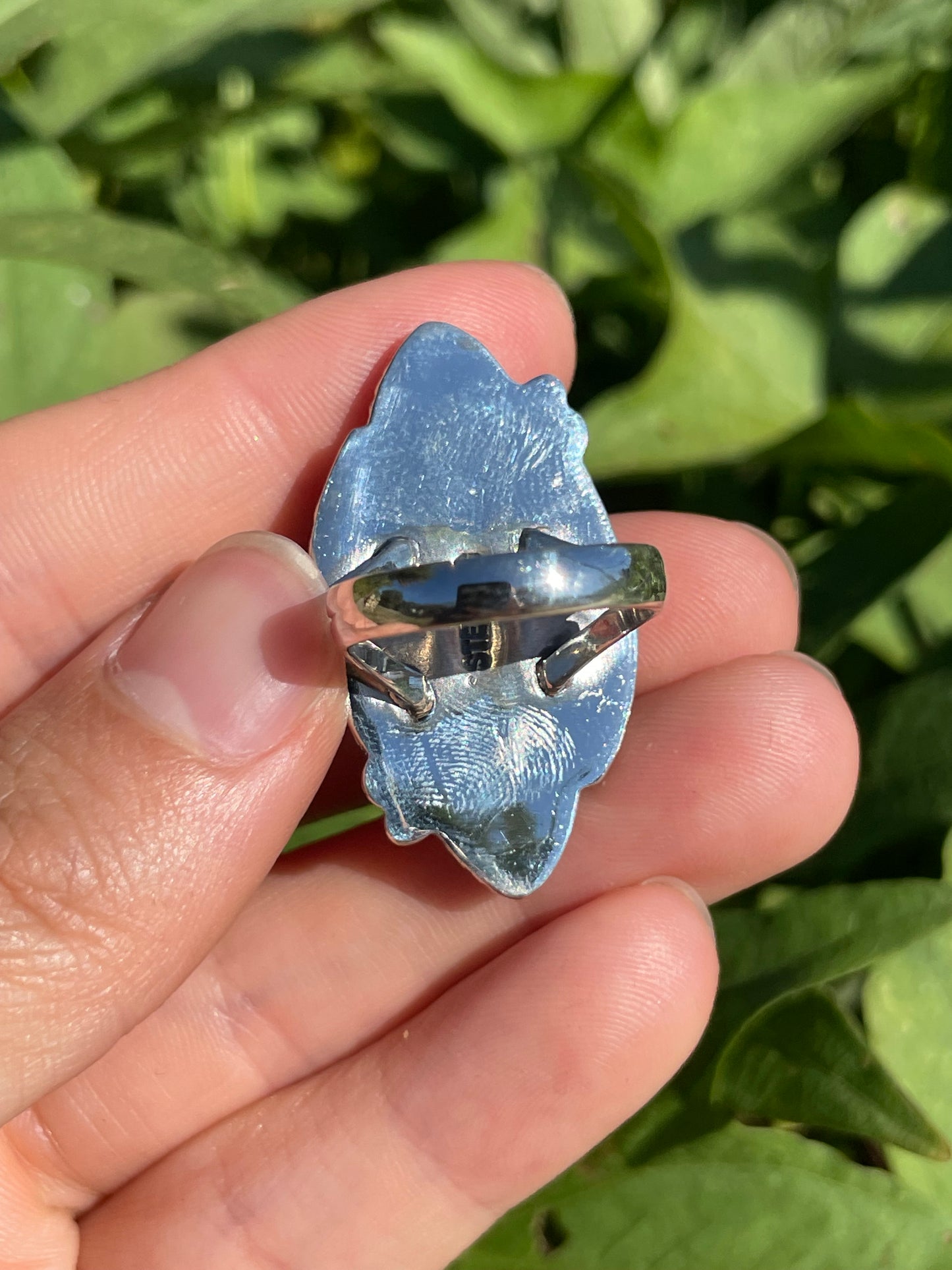 Pink Conch Leaf Design Ring | 925 Sterling Silver | Size 7 B332