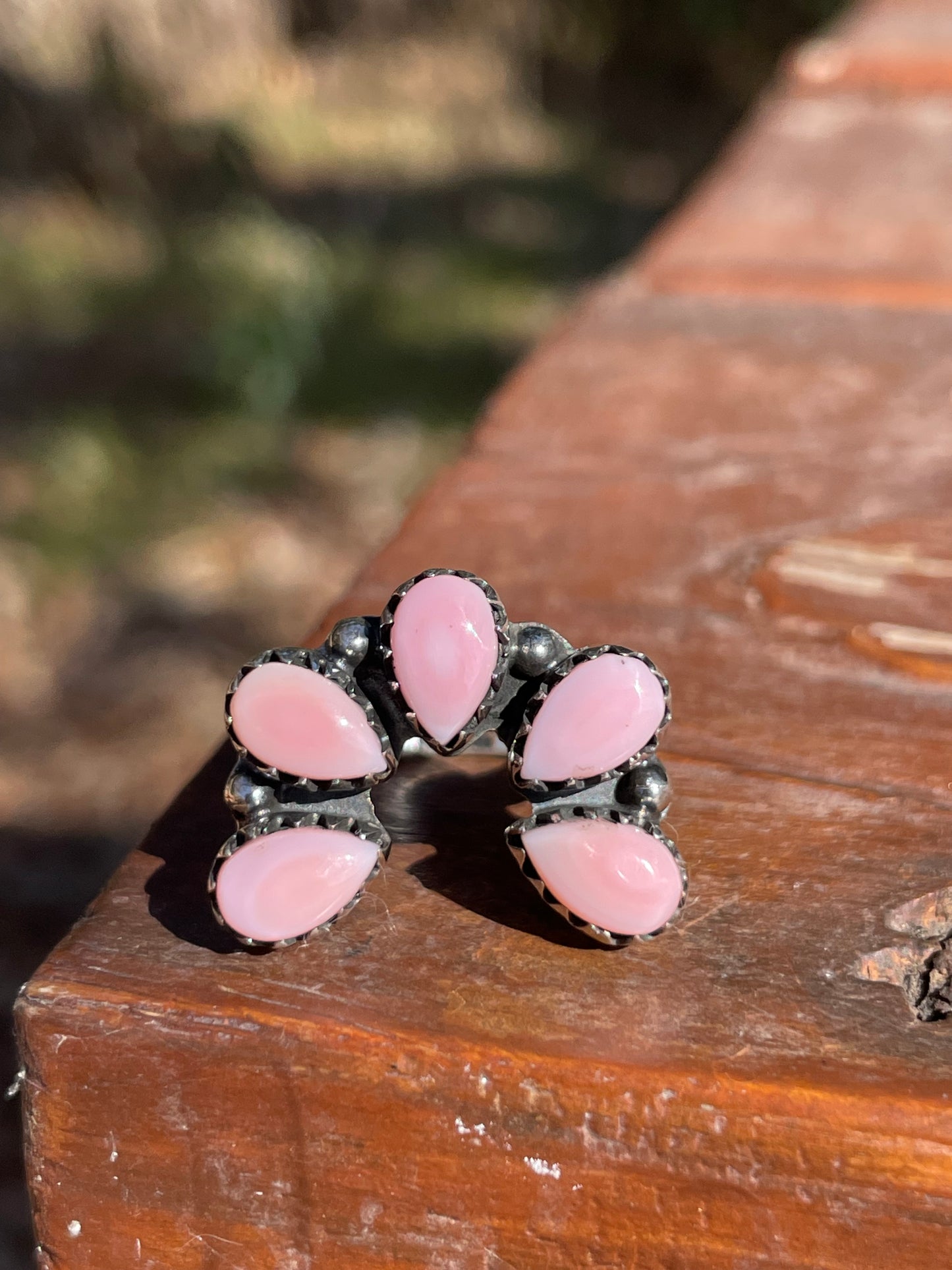 Pink Conch Naja Ring Size 7 | 925 Sterling Silver Southwest D101