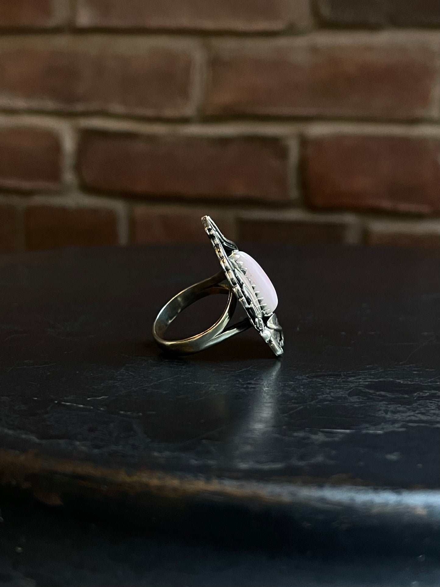 Pink Conch Feather Ring | 925 Sterling Silver Size 9 E470