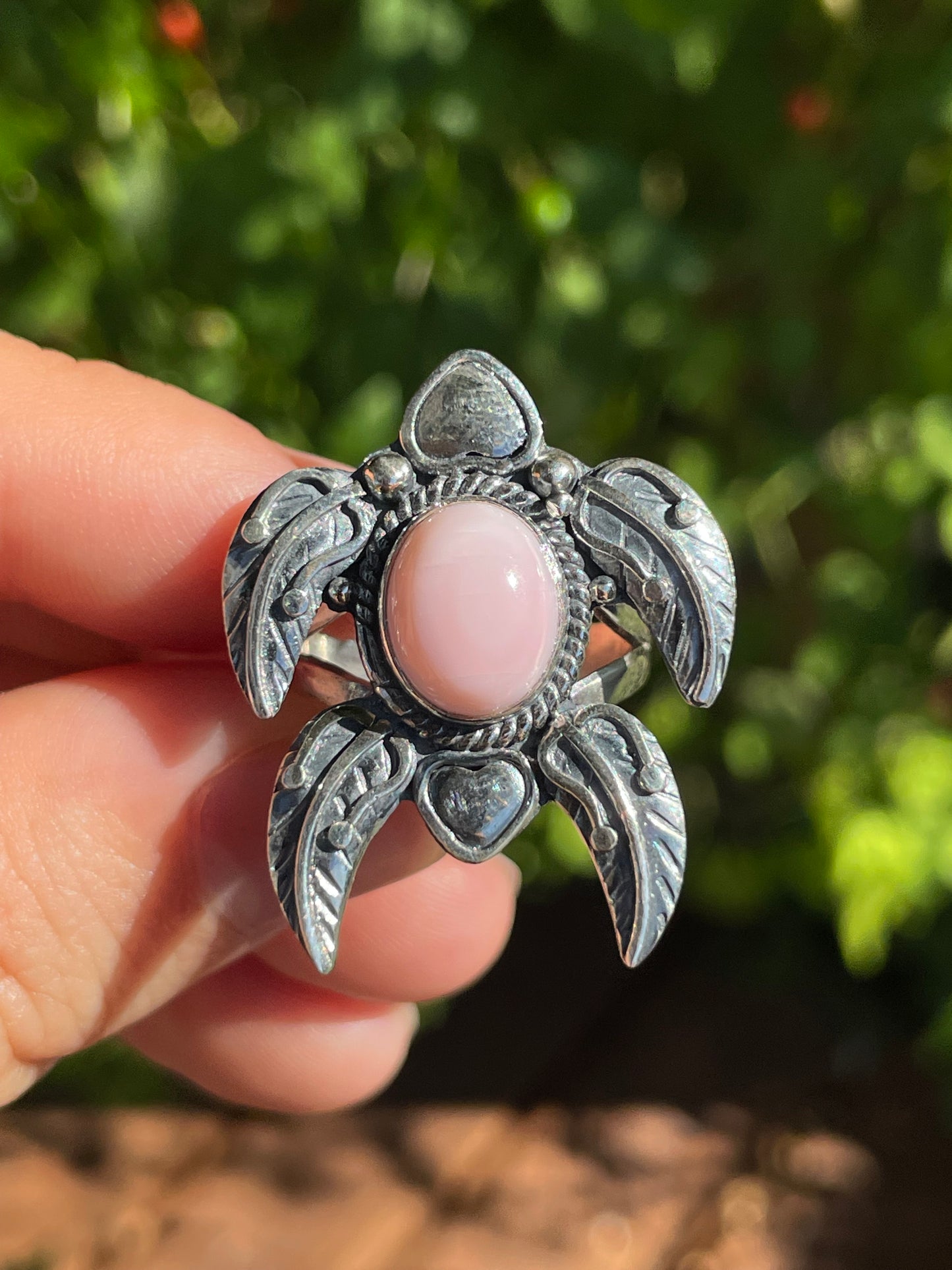 Pink Conch Turtle Ring | 925 Sterling Silver | Size 7.5 Z8