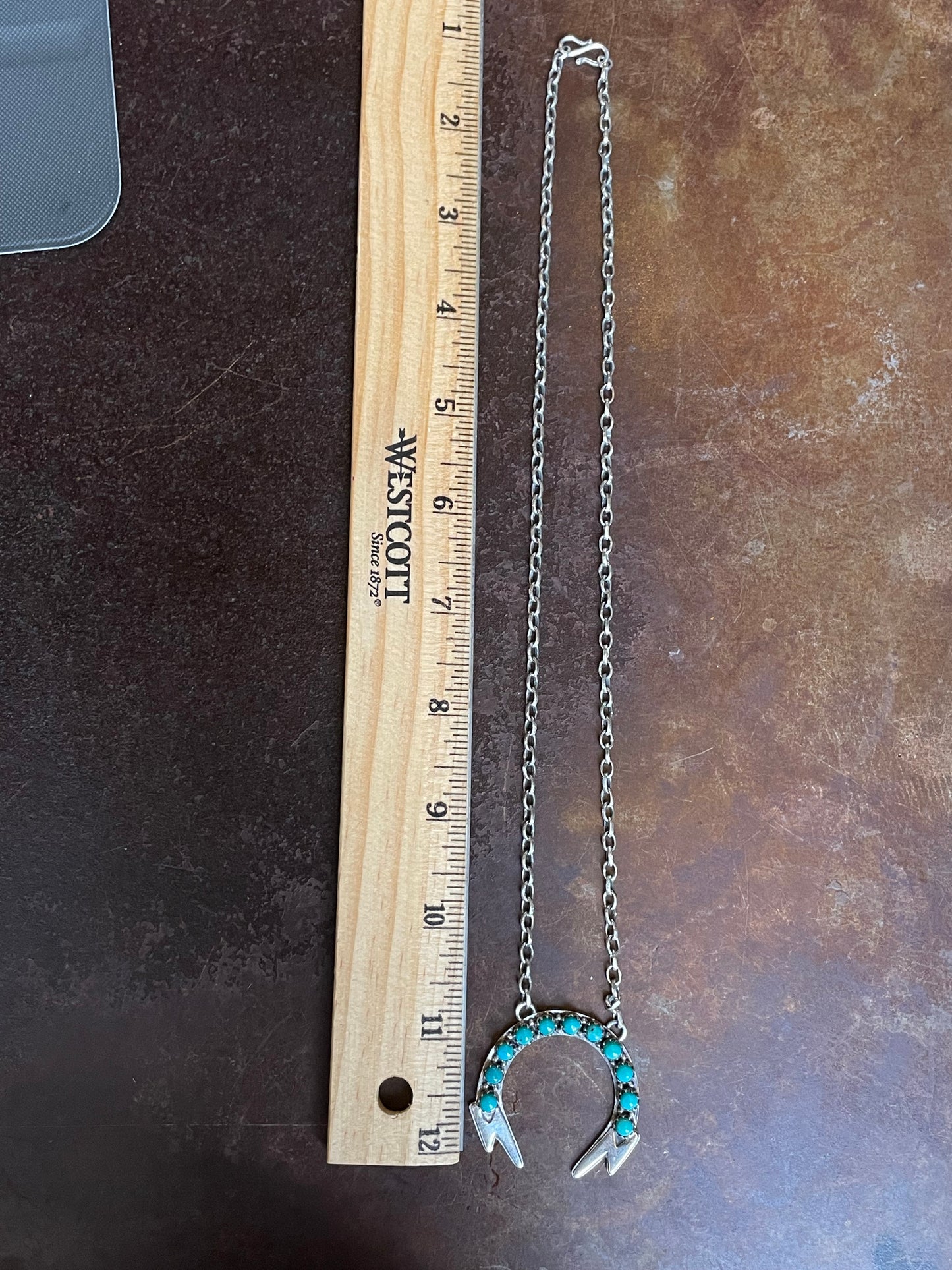 Kingman Turquoise Naja Lightning Chain Necklace | 925 Silver C489