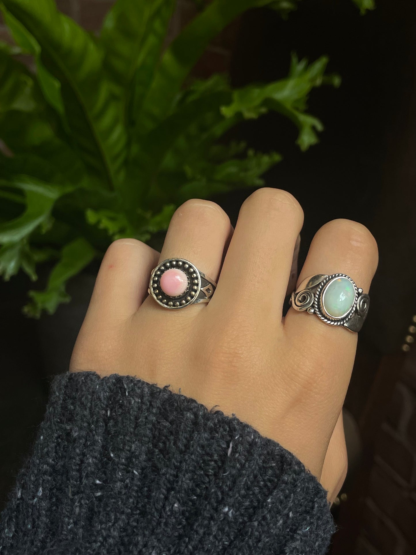 Pink Conch Ring Size 8 | 925 Sterling Silver G136
