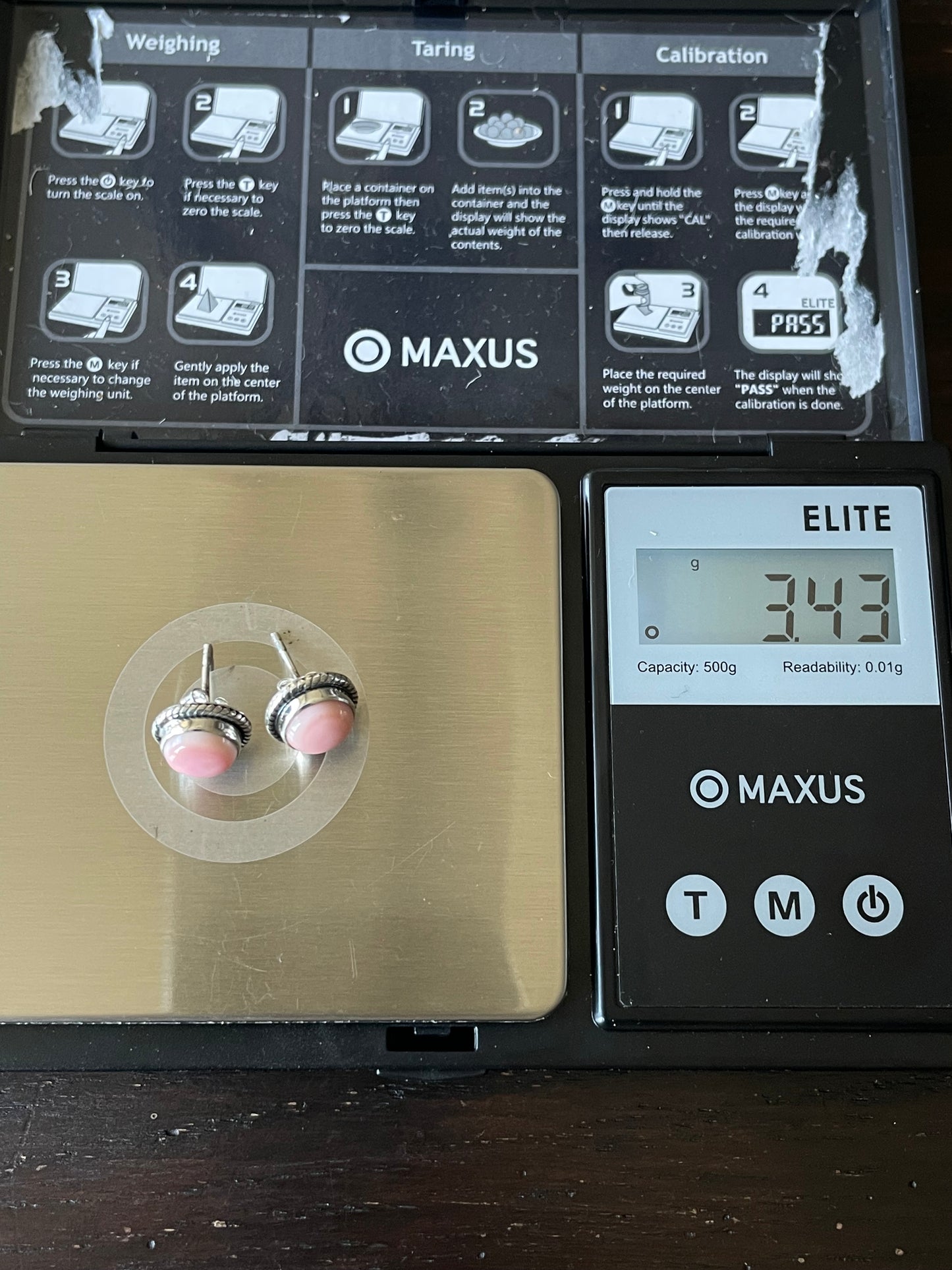 Pink Conch Stud Earrings | 925 Sterling Silver E783