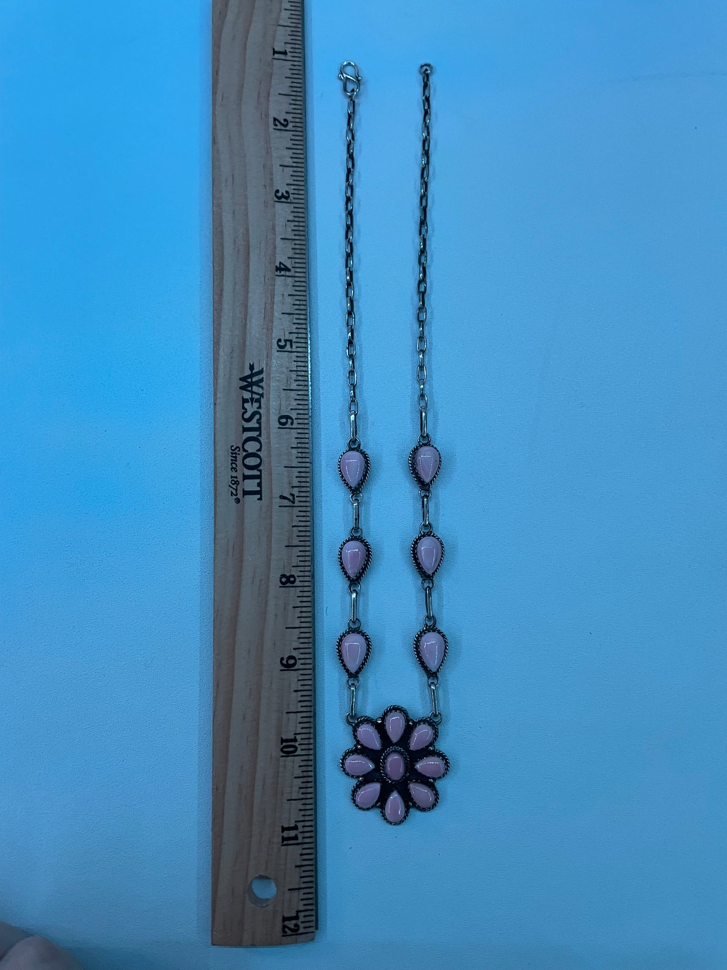 Pink Conch Flower Necklace | 925 Sterling Silver E336