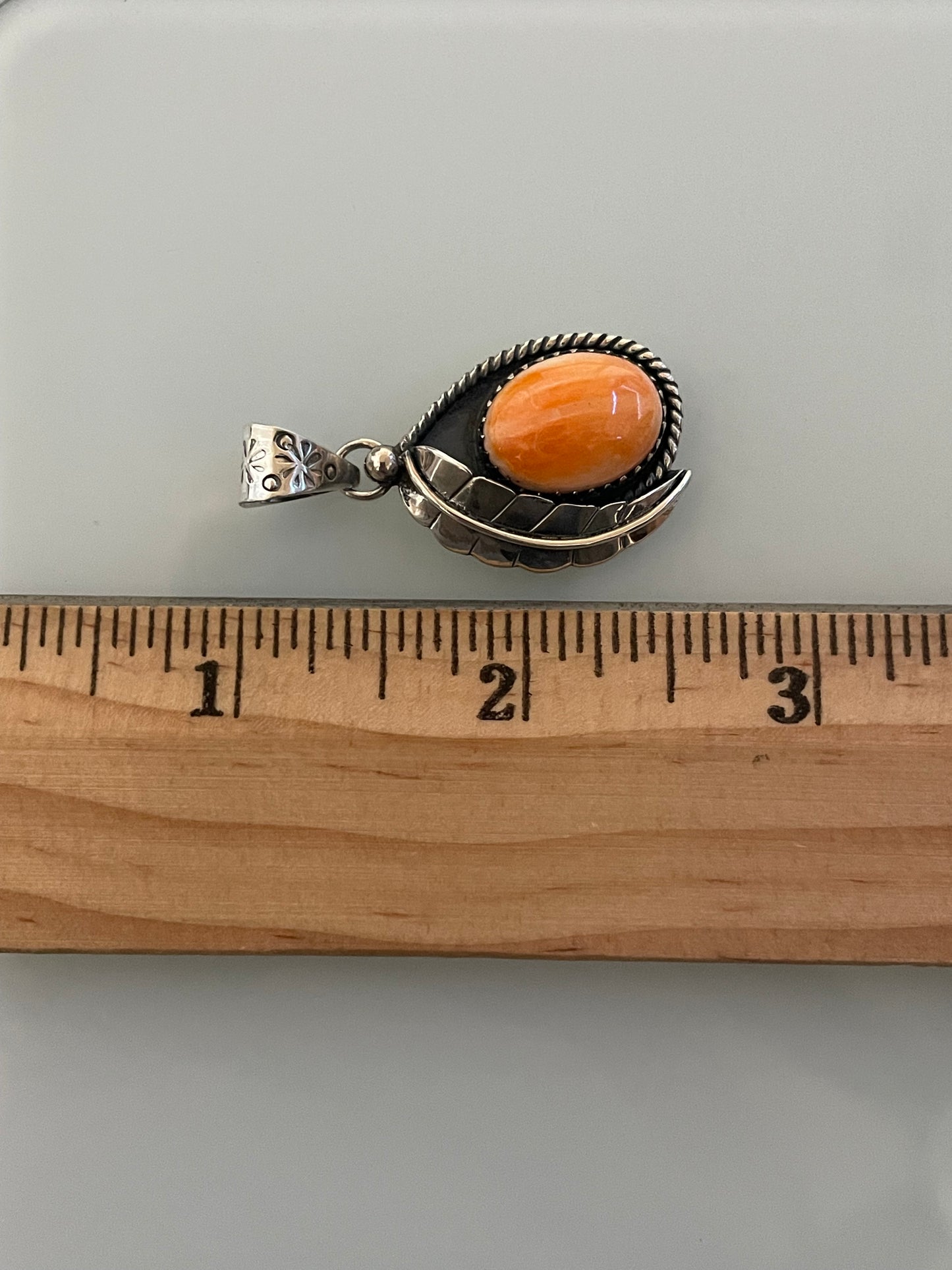 Spiny Oyster Feather Pendant | 925 Sterling Silver C914