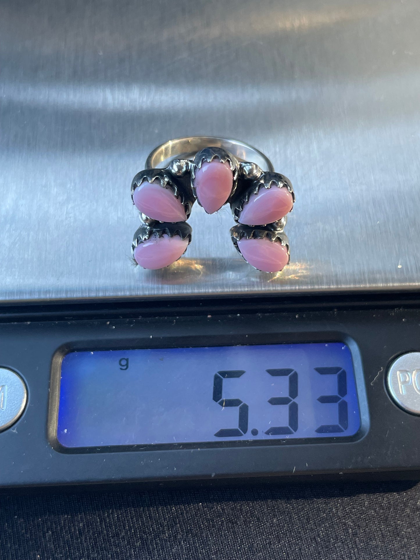 Pink Conch Naja Ring Size 6 | 925 Sterling Silver Southwest B988