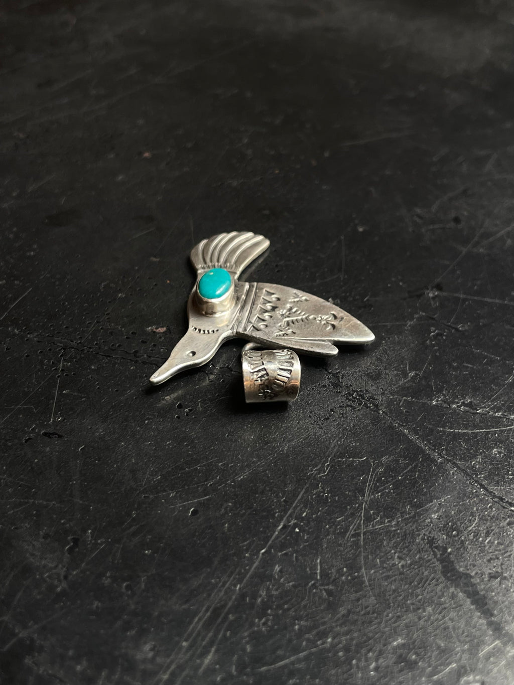 Turquoise Hummingbird Pendant | 925 Sterling Silver E265
