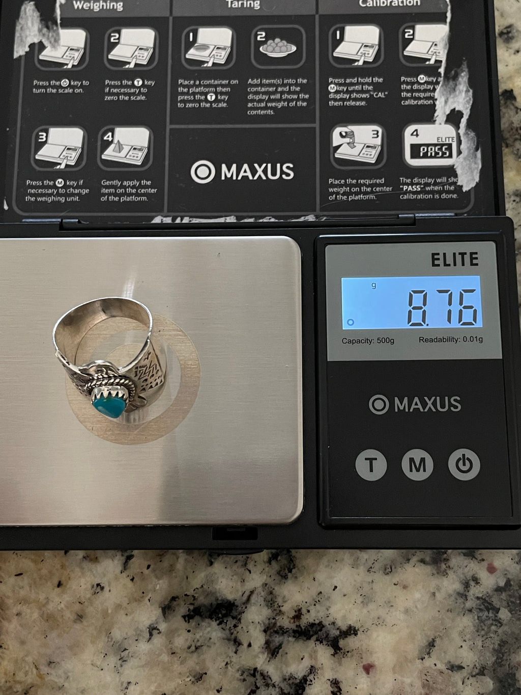Kingman Turquoise Thunderbird Ring | 925 Sterling Silver | Size 9 E320