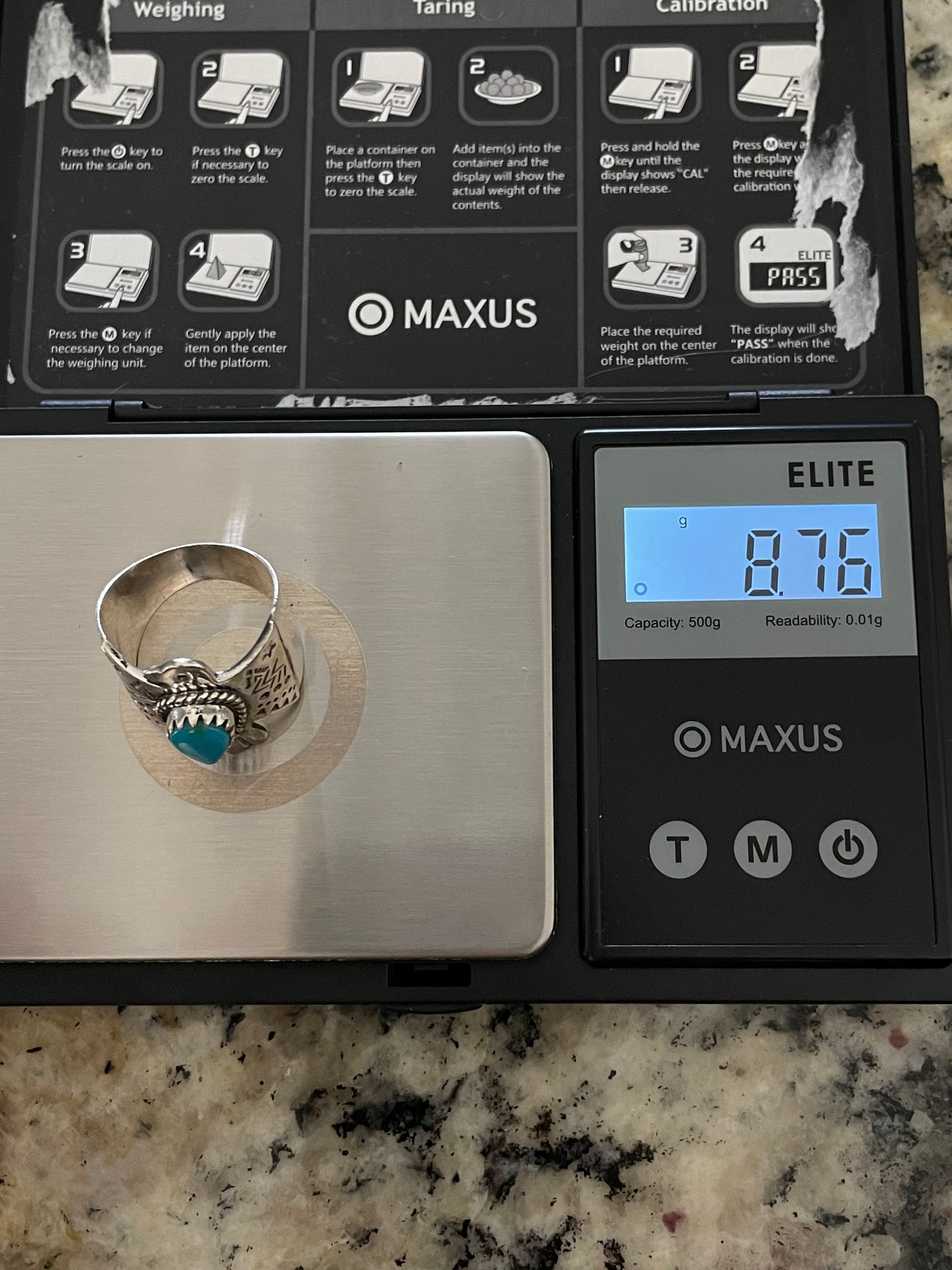 Kingman Turquoise Thunderbird Ring | 925 Sterling Silver | Size 9 E320