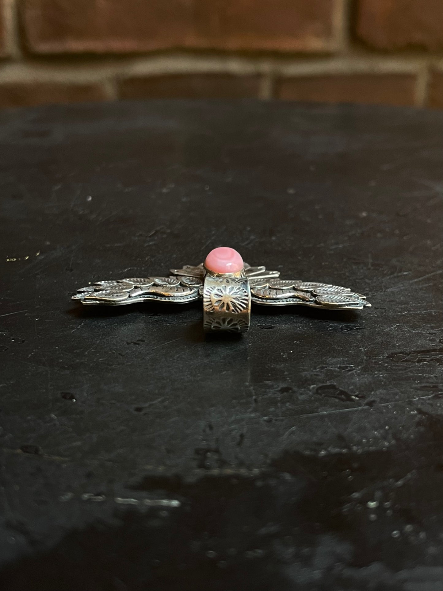 Pink Conch Thunderbird Pendant | Sterling Silver G448