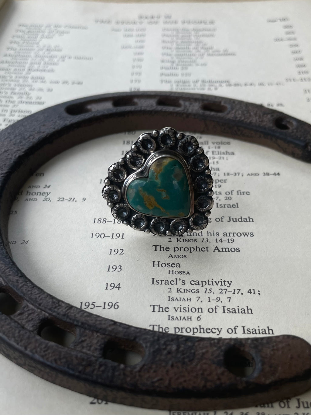 Turquoise Heart Ring Size 8.75 | 925 Sterling Silver G756