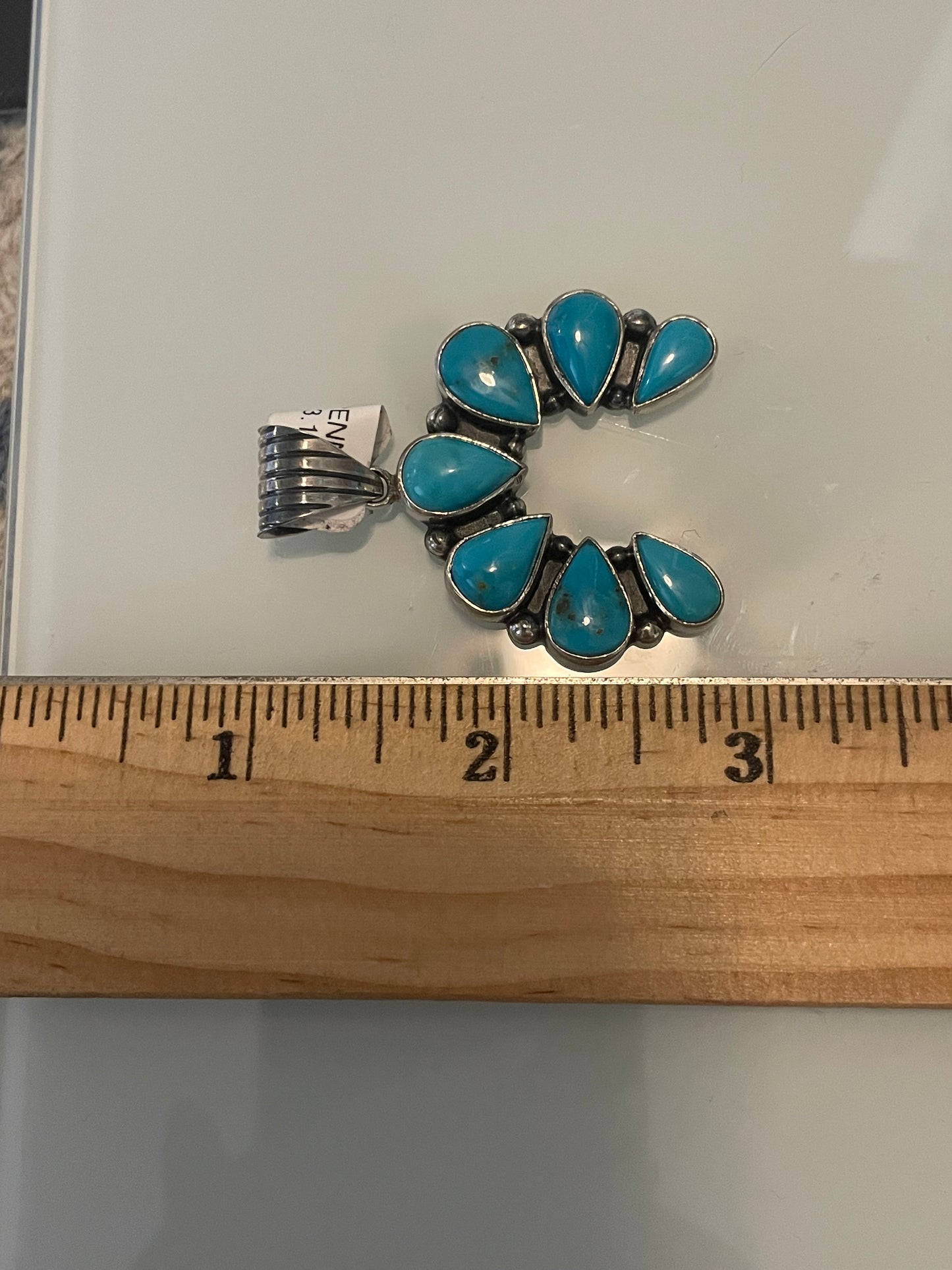 Kingman Turquoise Naja Pendant | Sterling Silver | A673